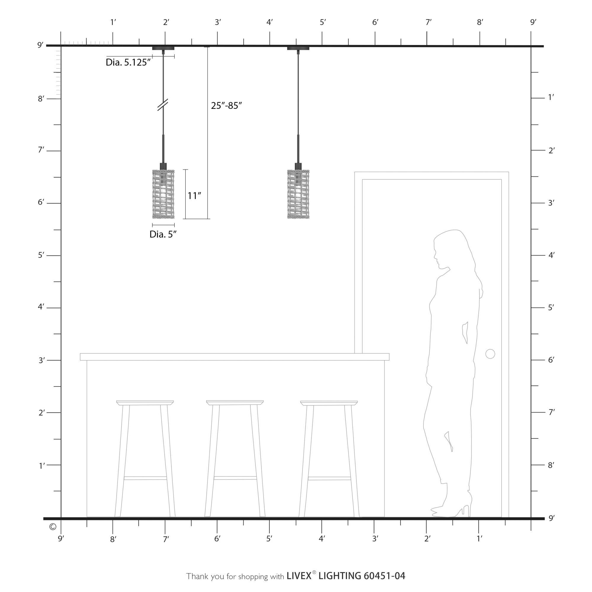 Twinewell 5 Inch Mini Pendant by Livex Lighting