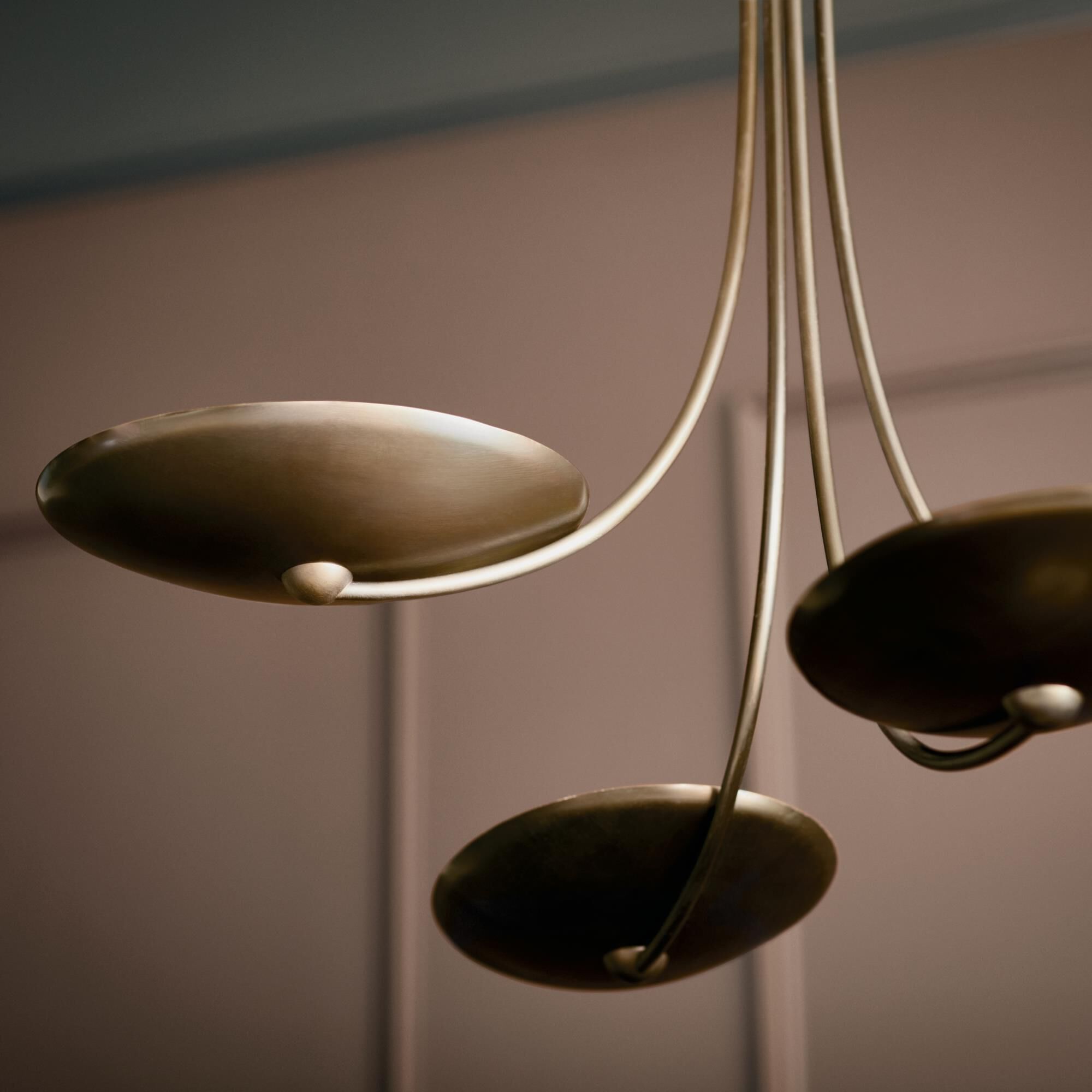 Shown in Lacquered Brass finish and Lacquered Brass and Lacquered Bronze shade