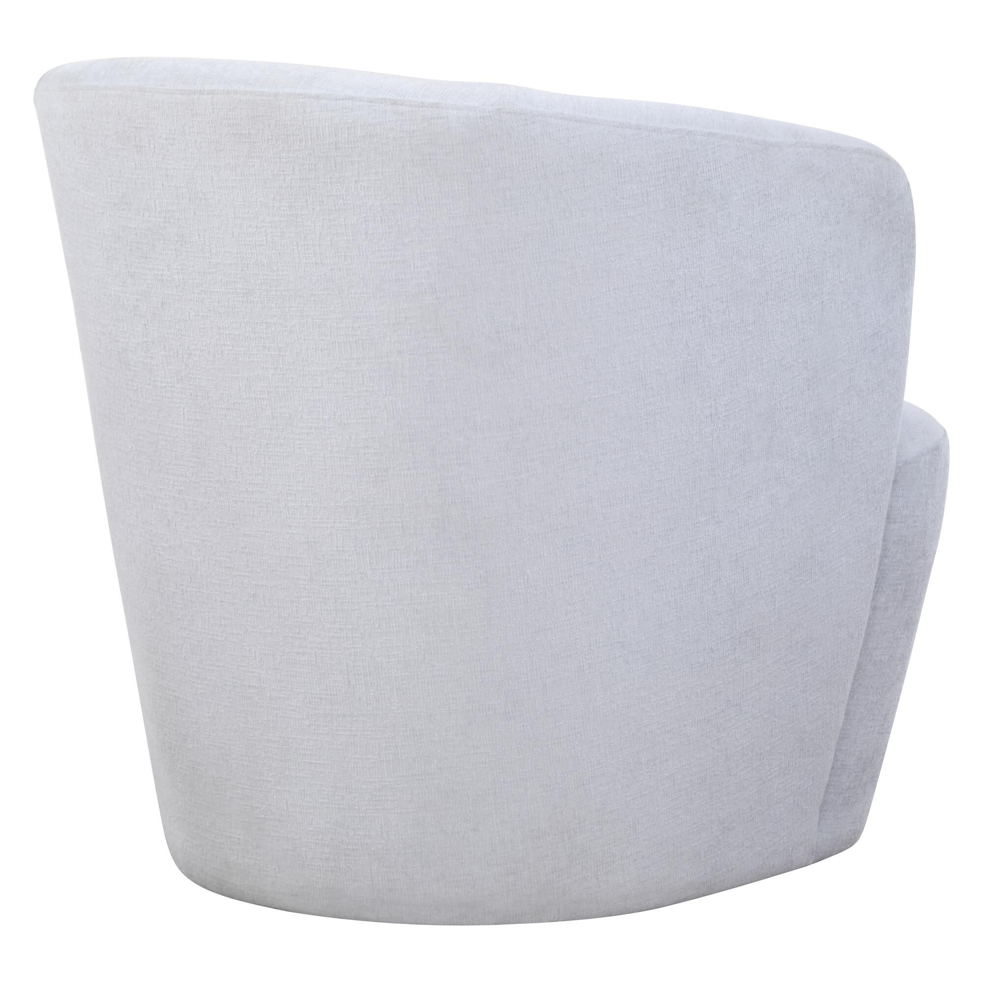Shown in An Airy And Inviting Barrel Style Swivel Chair, Tailored In A Finely Textured, Cleanable Polyester W finish