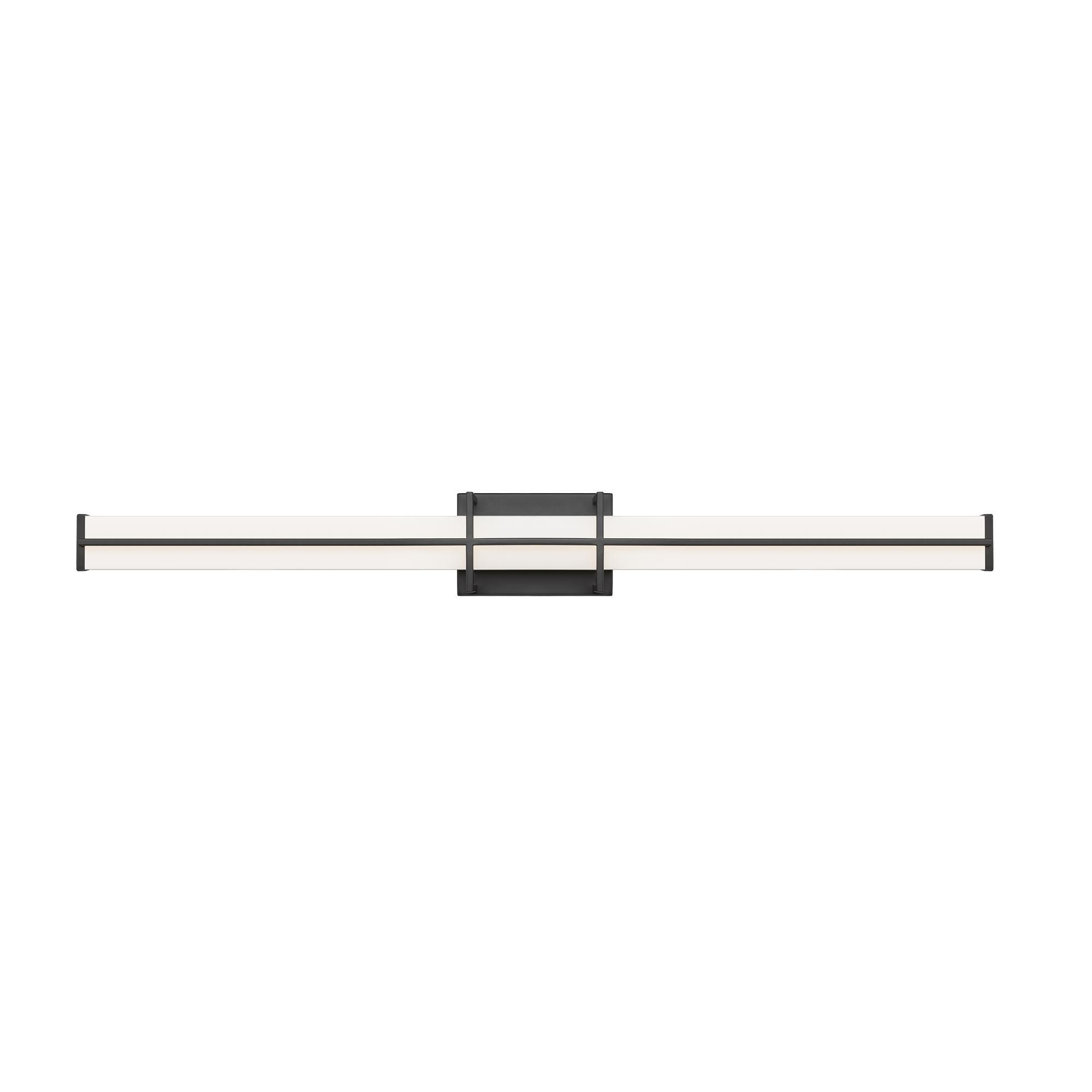 Shown in Matte Black finish and Frosted glass and Frosted shade