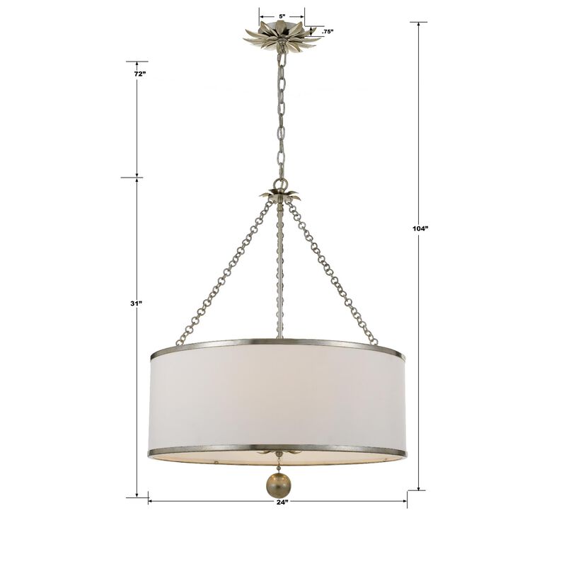 Broche 24 Inch 6 Light Chandelier by Crystorama