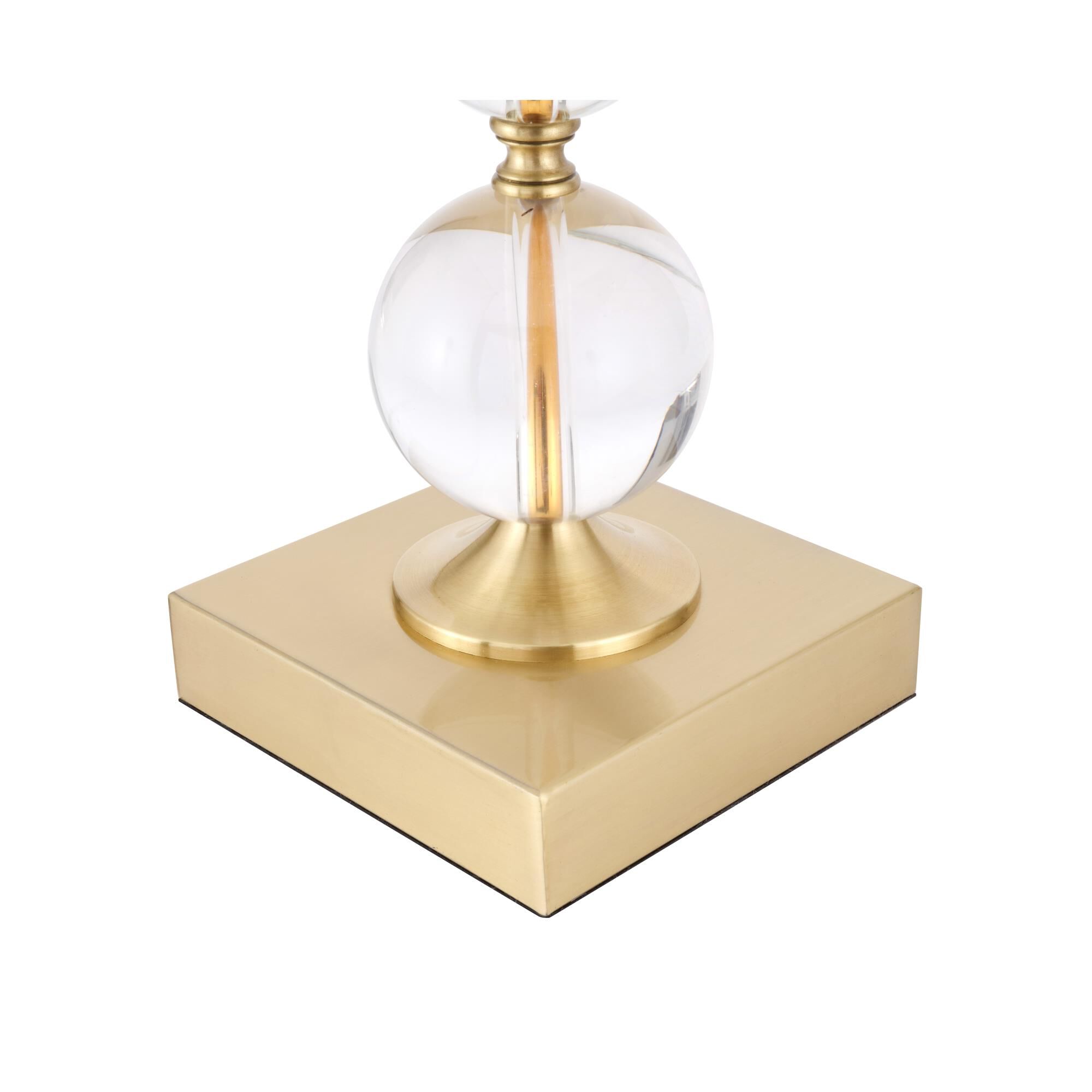 Shown in Brushed Brass finish and Royal Cut - Clear crystal and Fabric - Off White shade