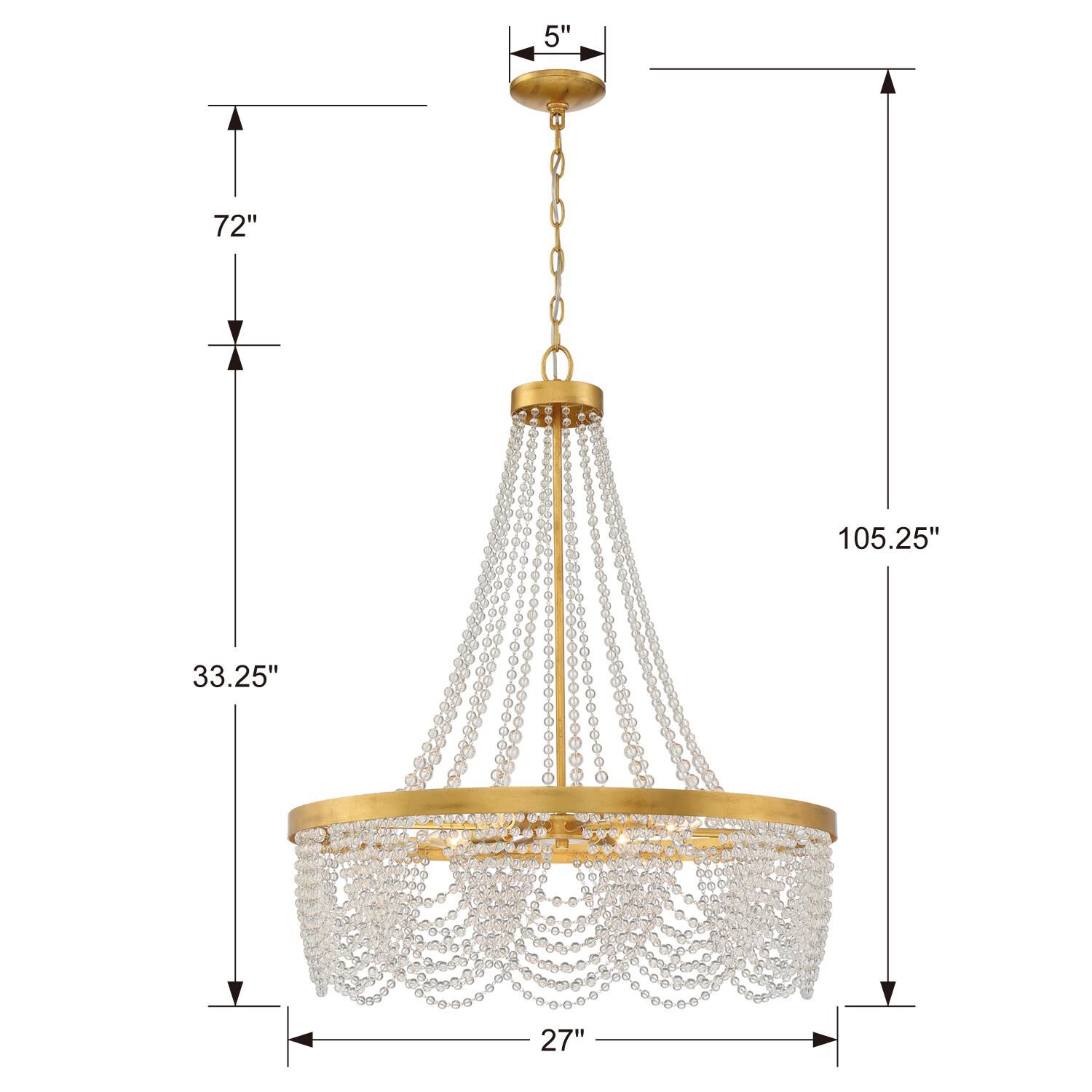 Fiona 27 Inch 4 Light Chandelier by Crystorama