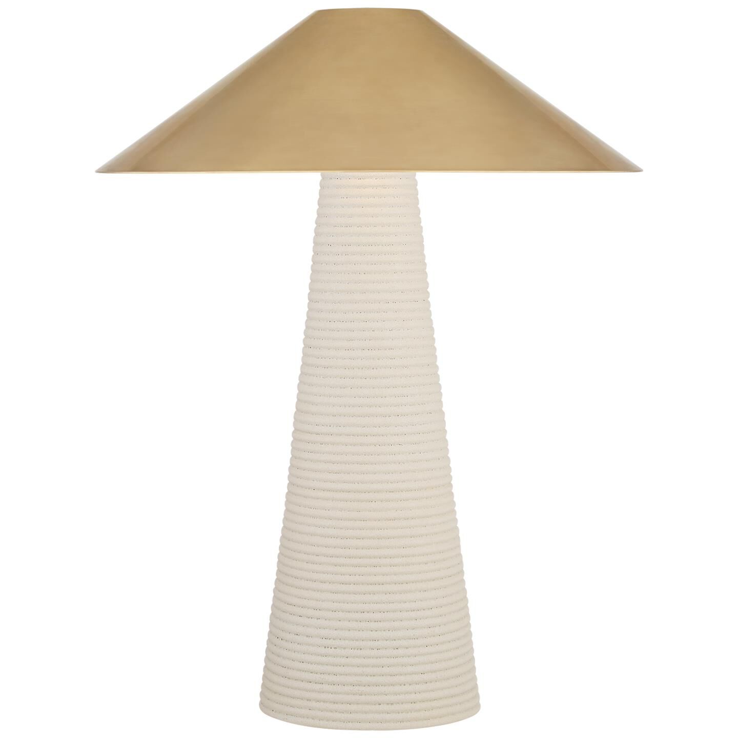 Shown in Porous White Porcelain finish and Antique - Burnished Brass shade