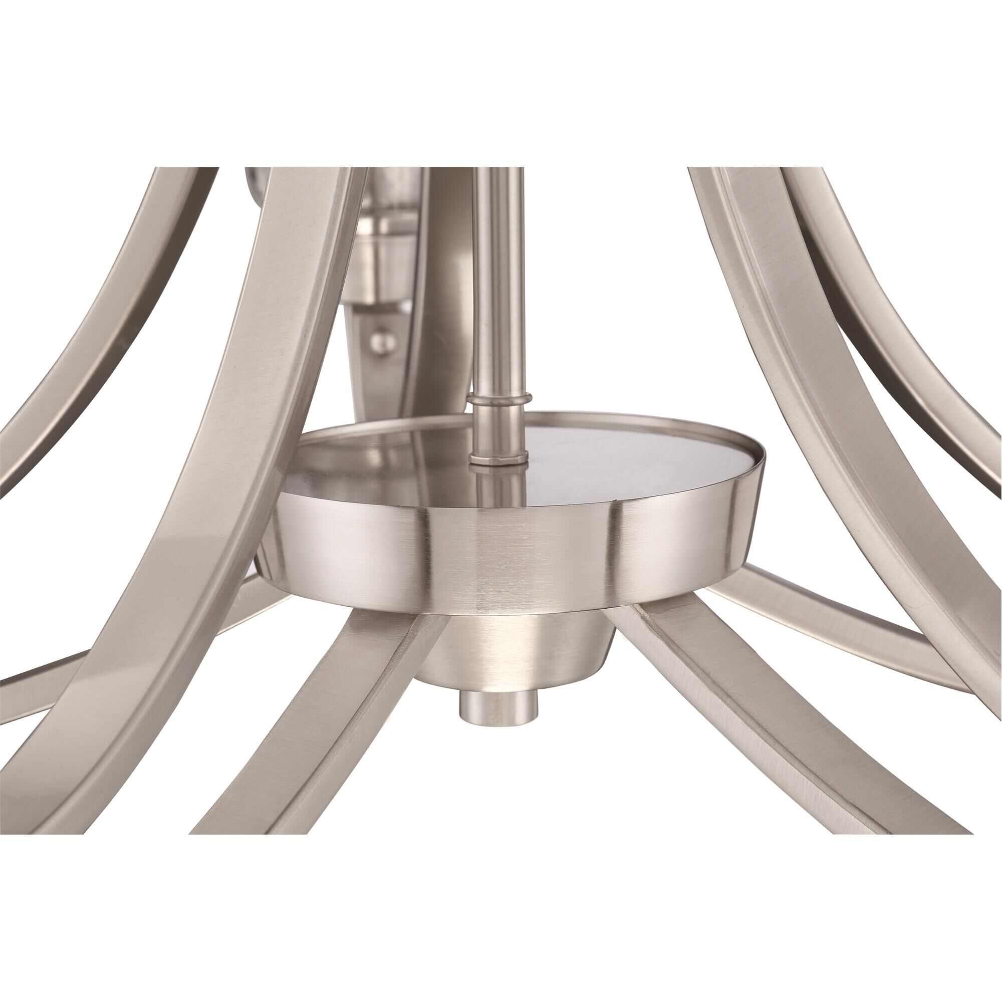 Shown in Brushed Polished Nickel finish and Clear Seeded glass and Glass shade