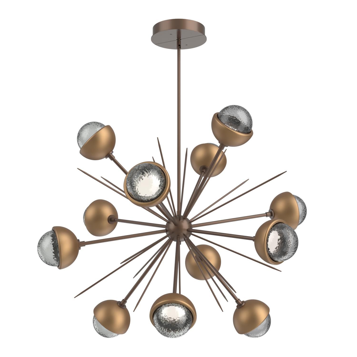 Shown in Burnished Bronze finish and Smoke glass and Novel Brass accent