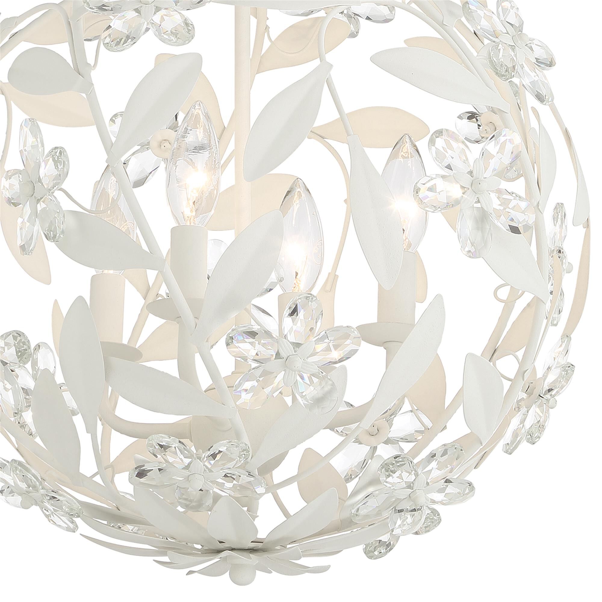 Shown in Matte White finish and Hand Cut crystal