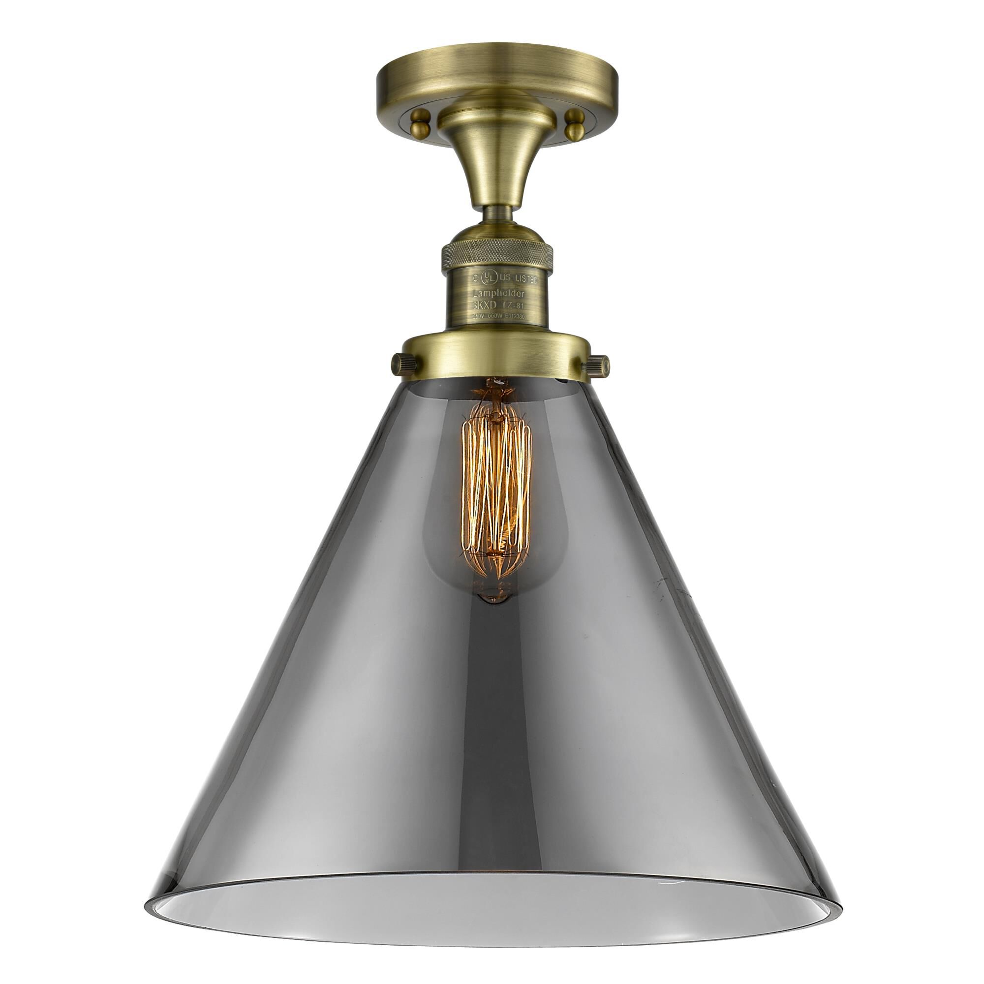 Bruno Marashlian Cone 12 Inch 1 Light Semi Flush Mount by Innovations Lighting