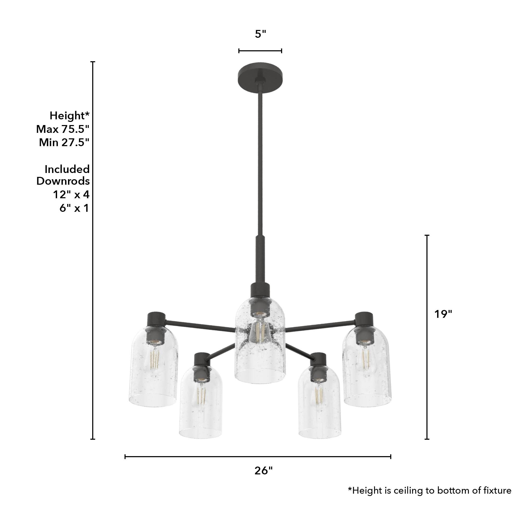 Lochemeade 26 Inch 5 Light Chandelier by Hunter Fan