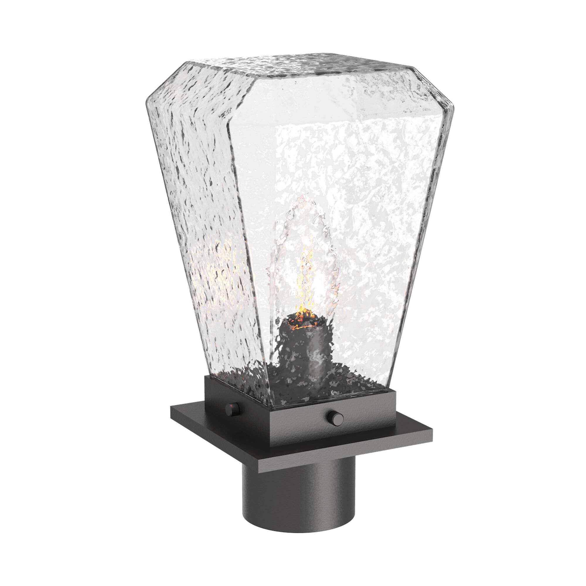 Shown in Argento Grey finish and Clear Blown glass
