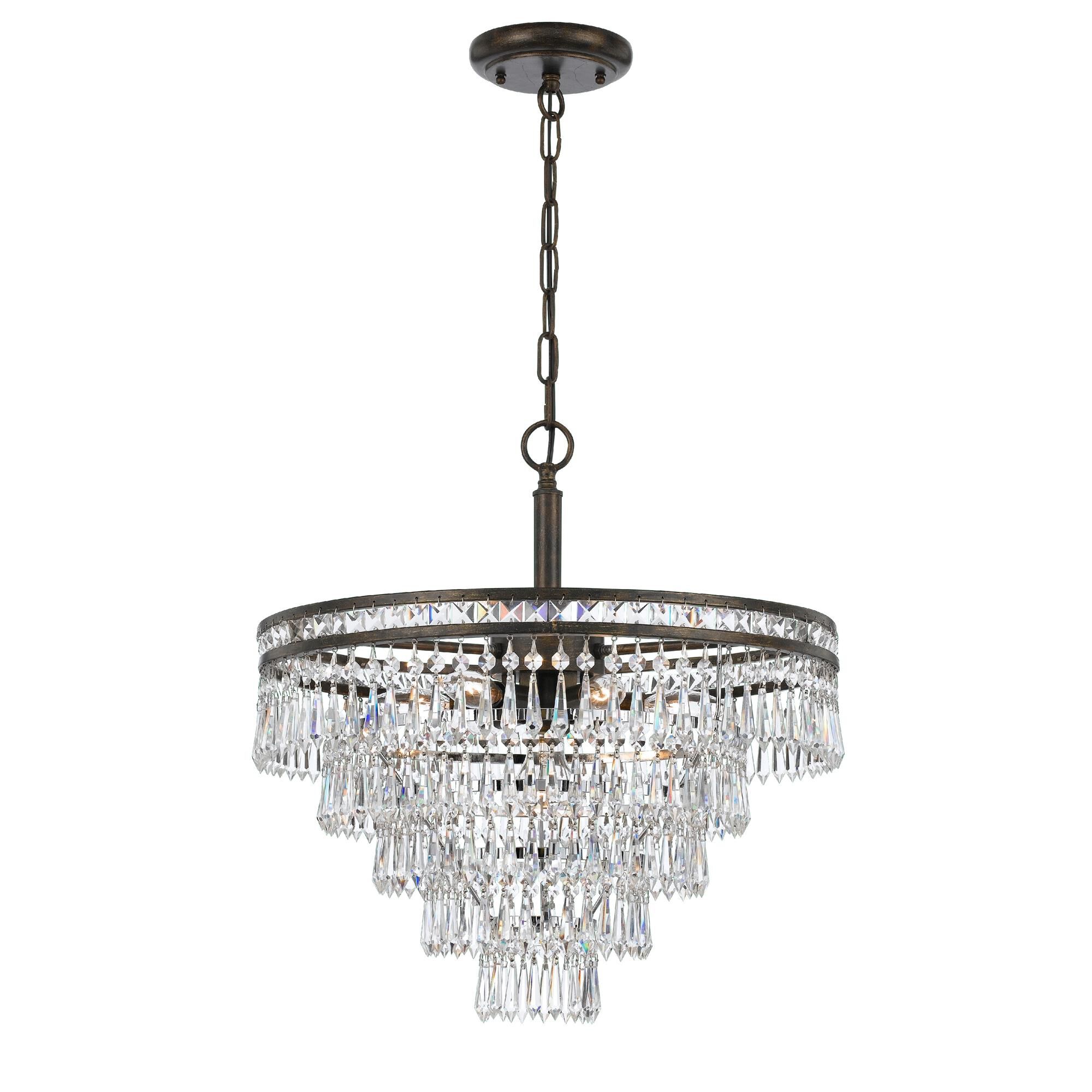 Shown in English Bronze finish and Hand Cut crystal
