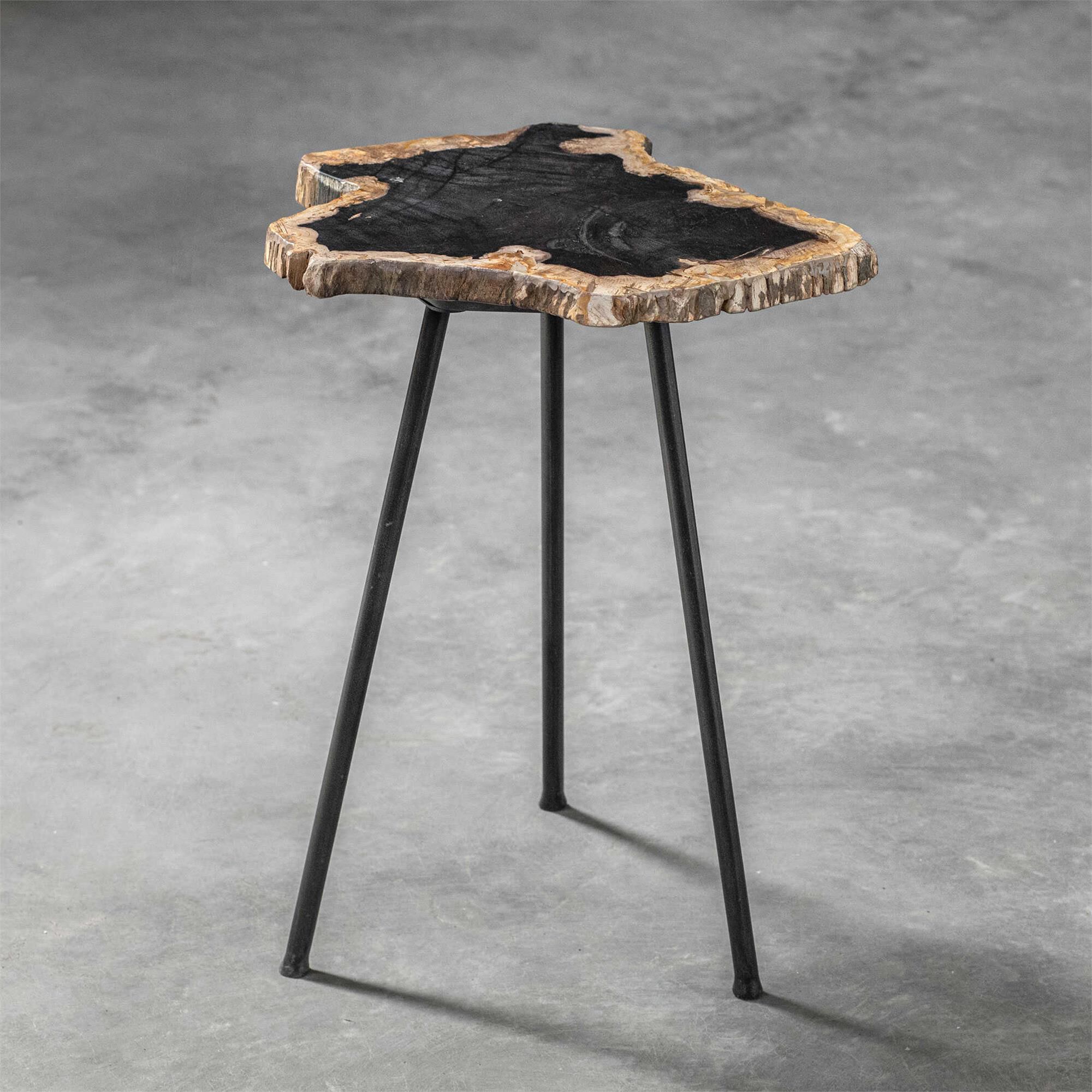 Shown in Featuring A Striking Cross Section Of Natural Petrified Wood With Unique Graining Details, Paired Wi finish