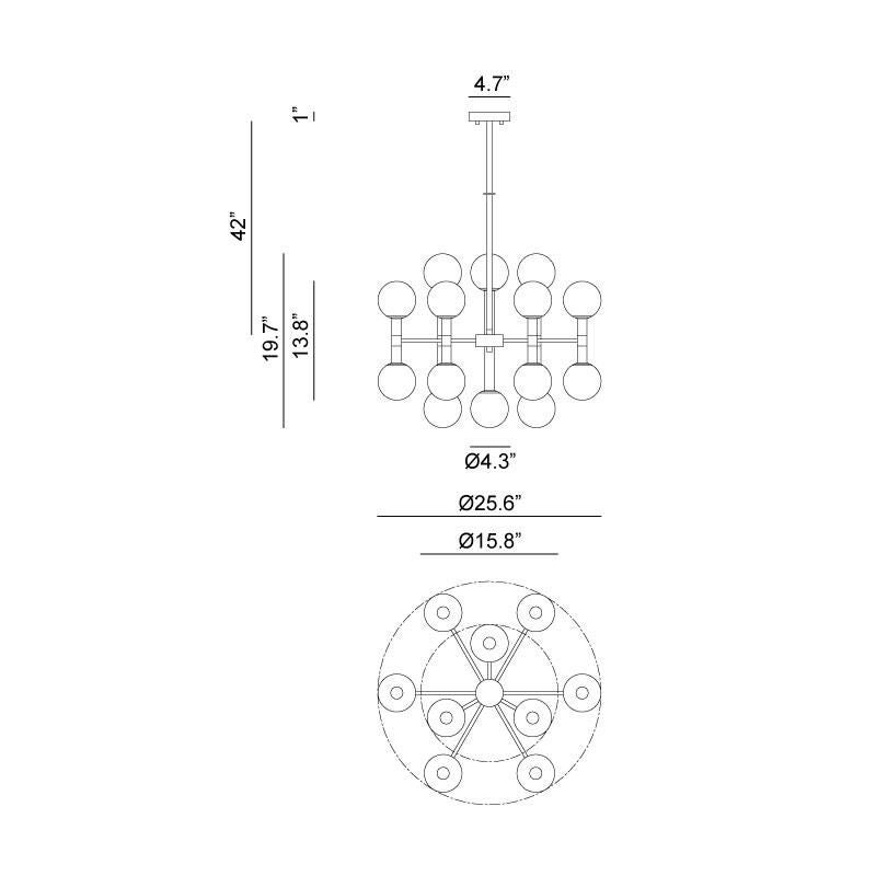 Stellar 18 Light Chandelier by Matteo Lighting
