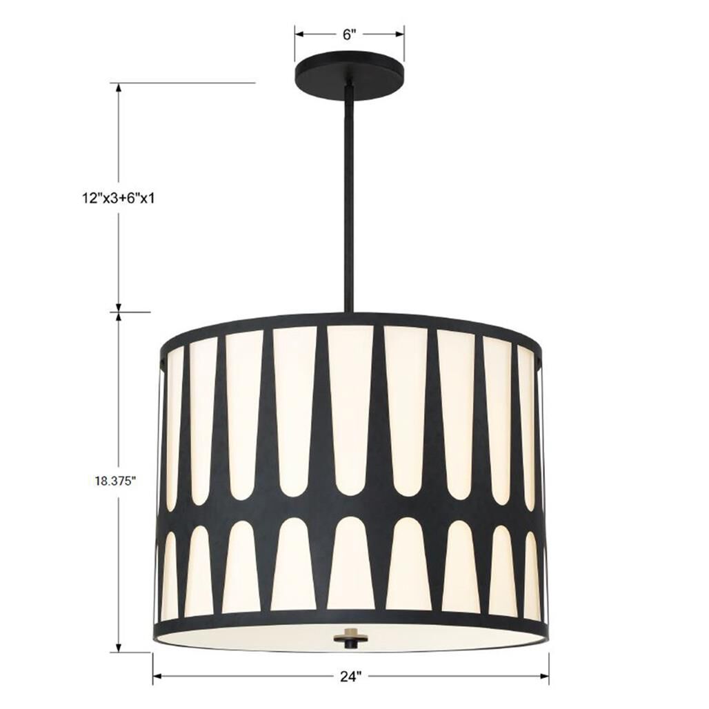 Shown in Black finish and Fabric shade