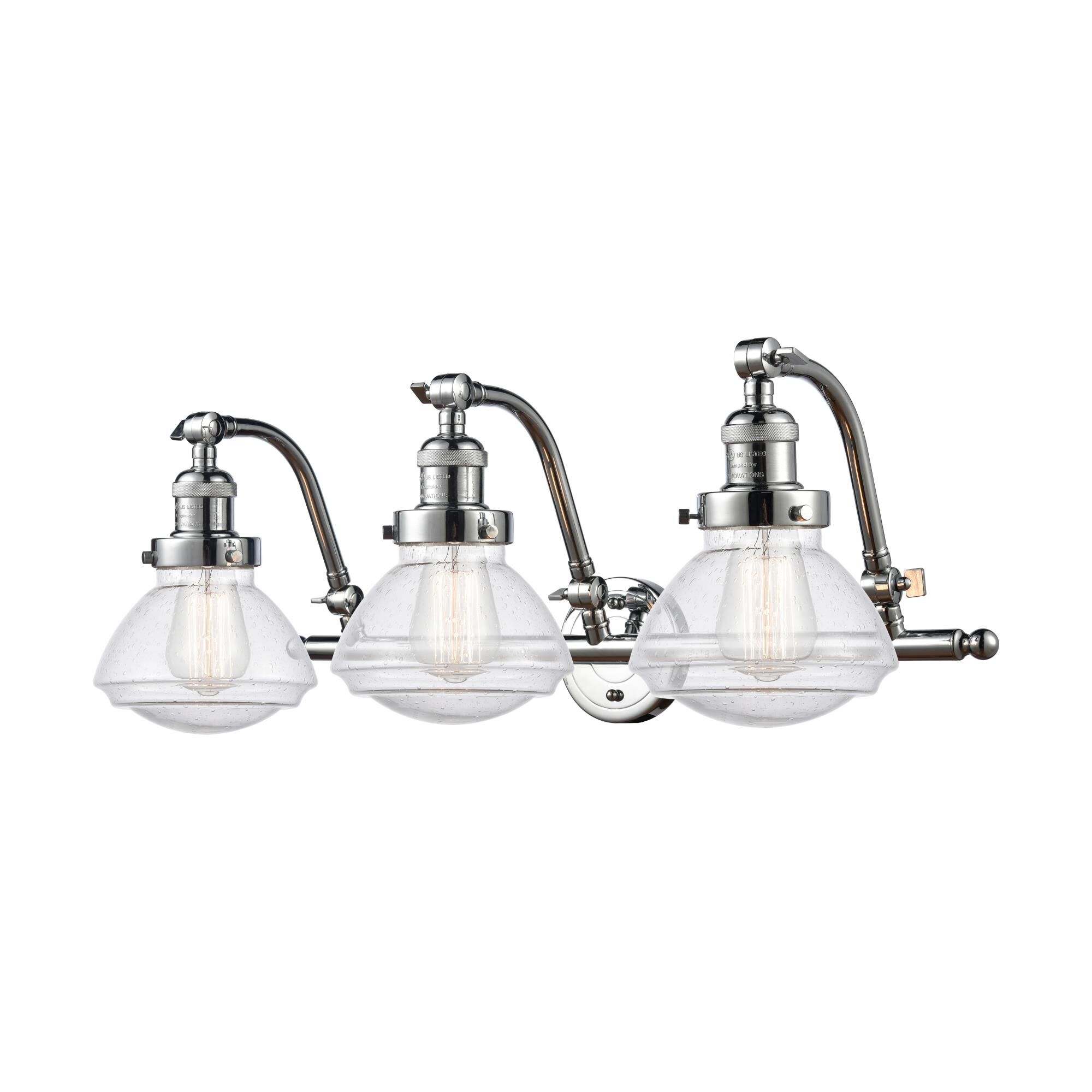 Shown in Polished Chrome finish and Bell glass and Glass shade