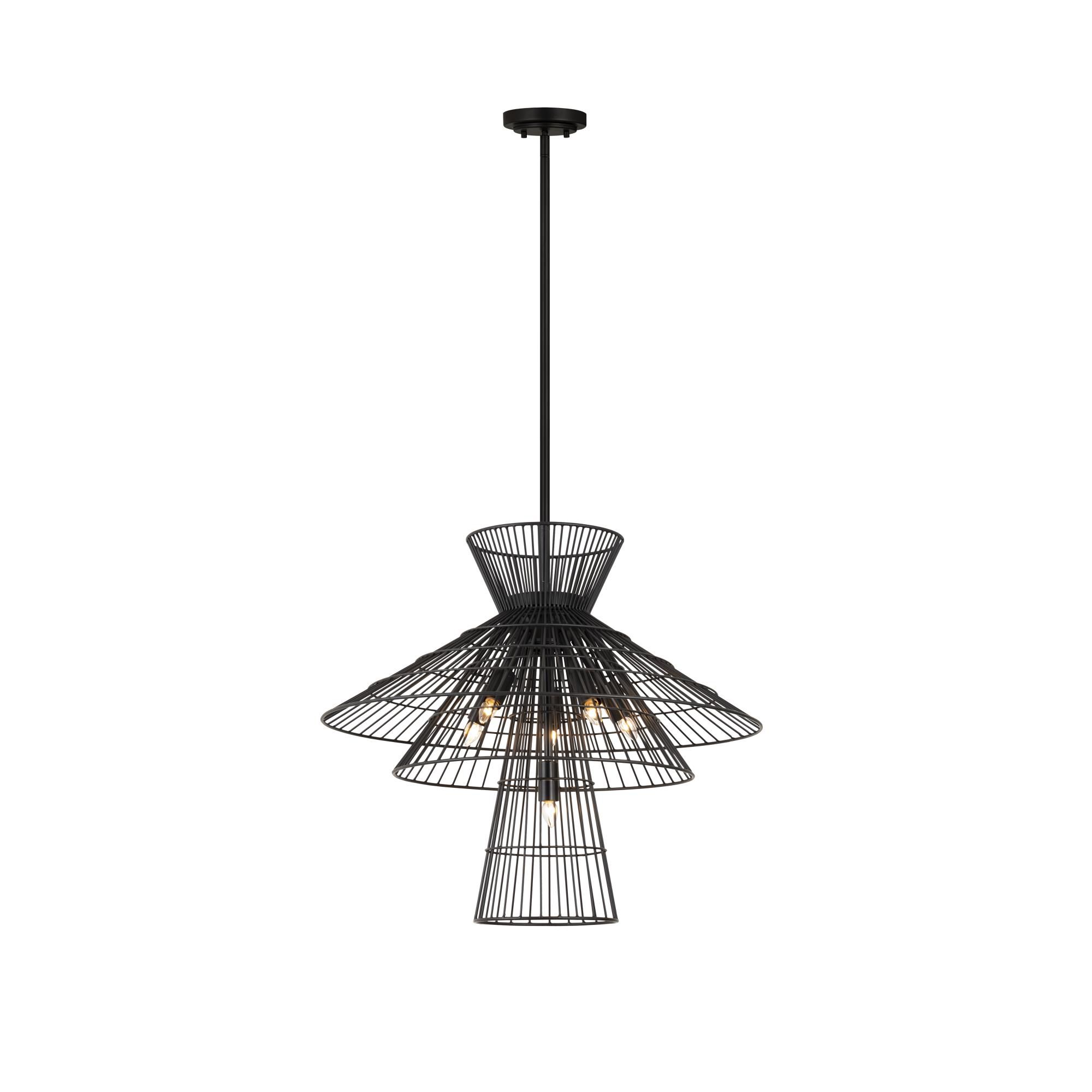 Shown in Matte Black finish and Iron glass and Iron shade