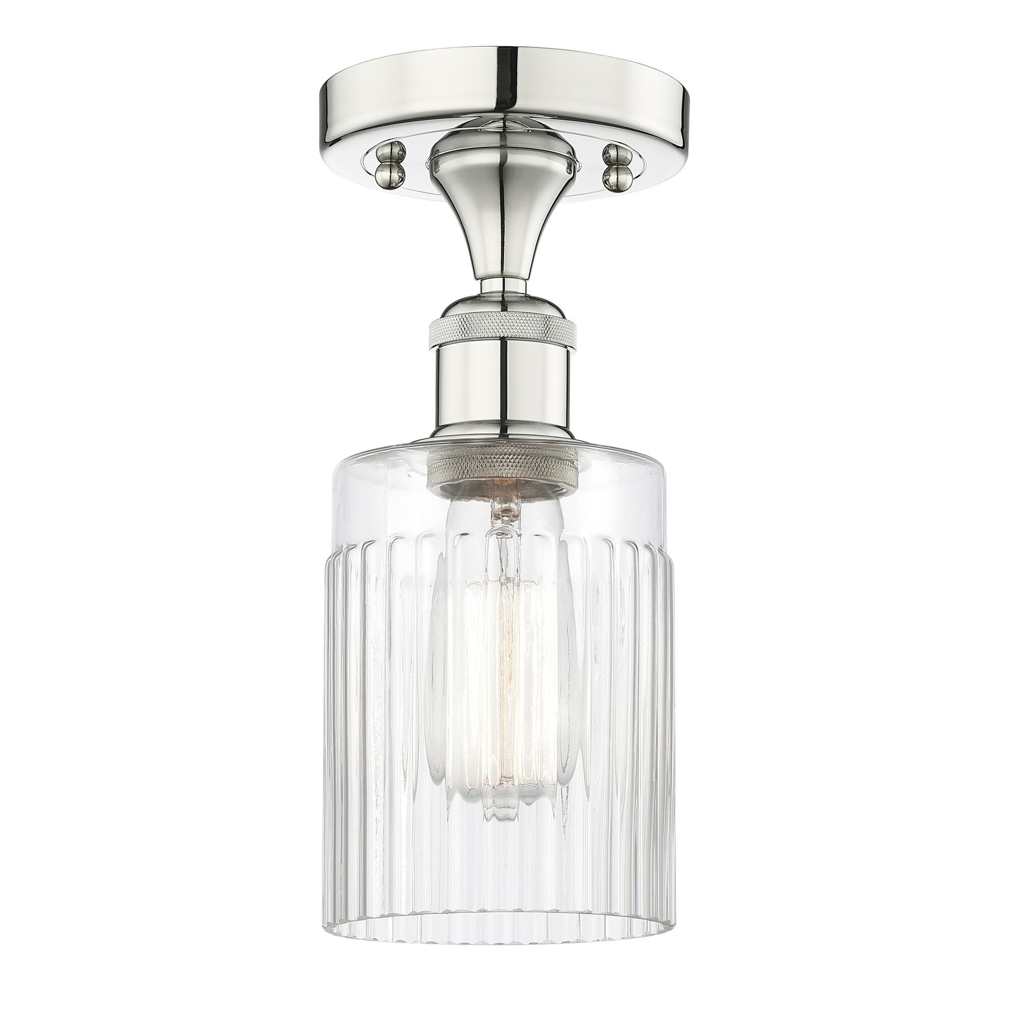Shown in Polished Nickel finish and Clear glass