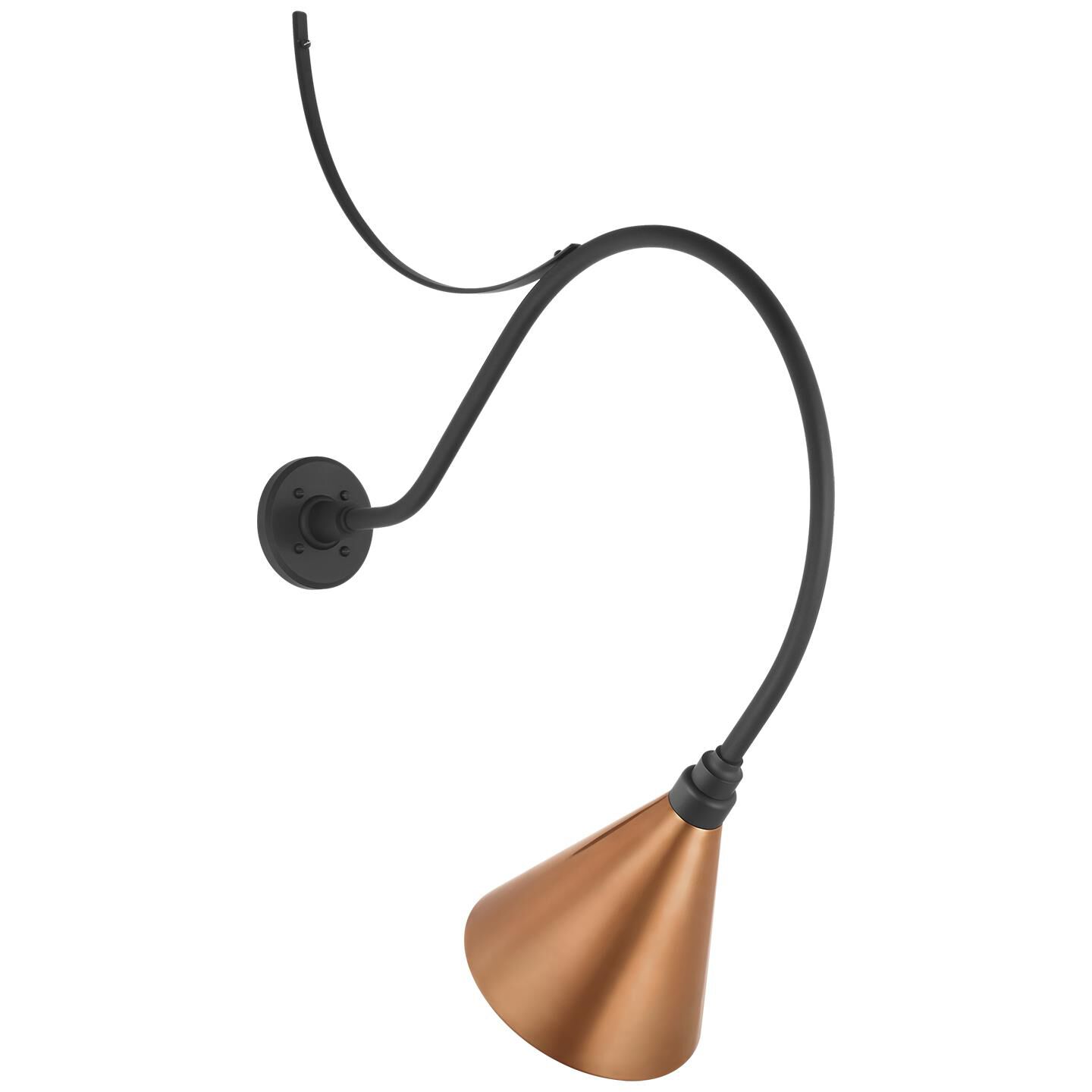 Shown in Matte Black finish and Copper shade