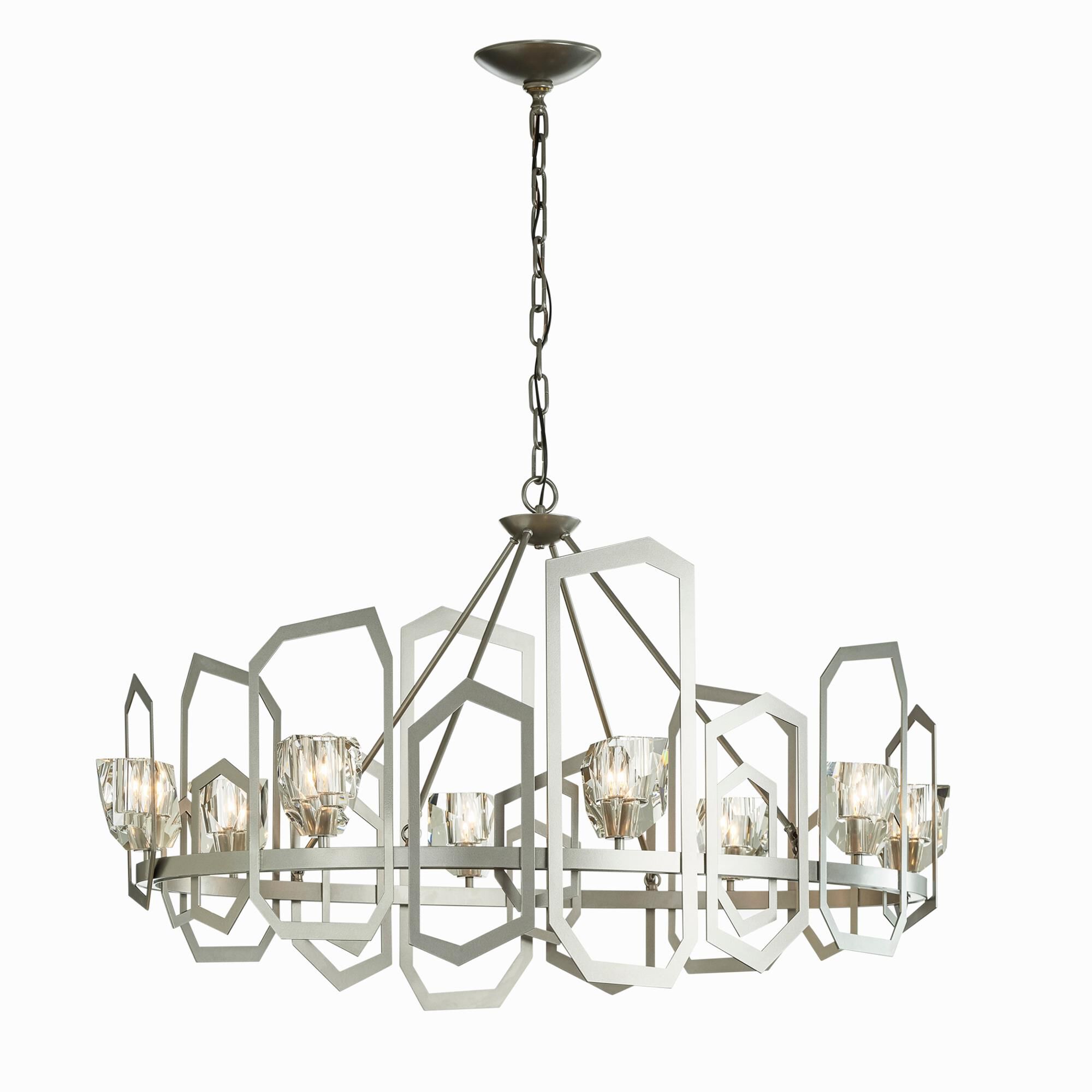 Shown in Vintage Platinum finish and Crystal accent