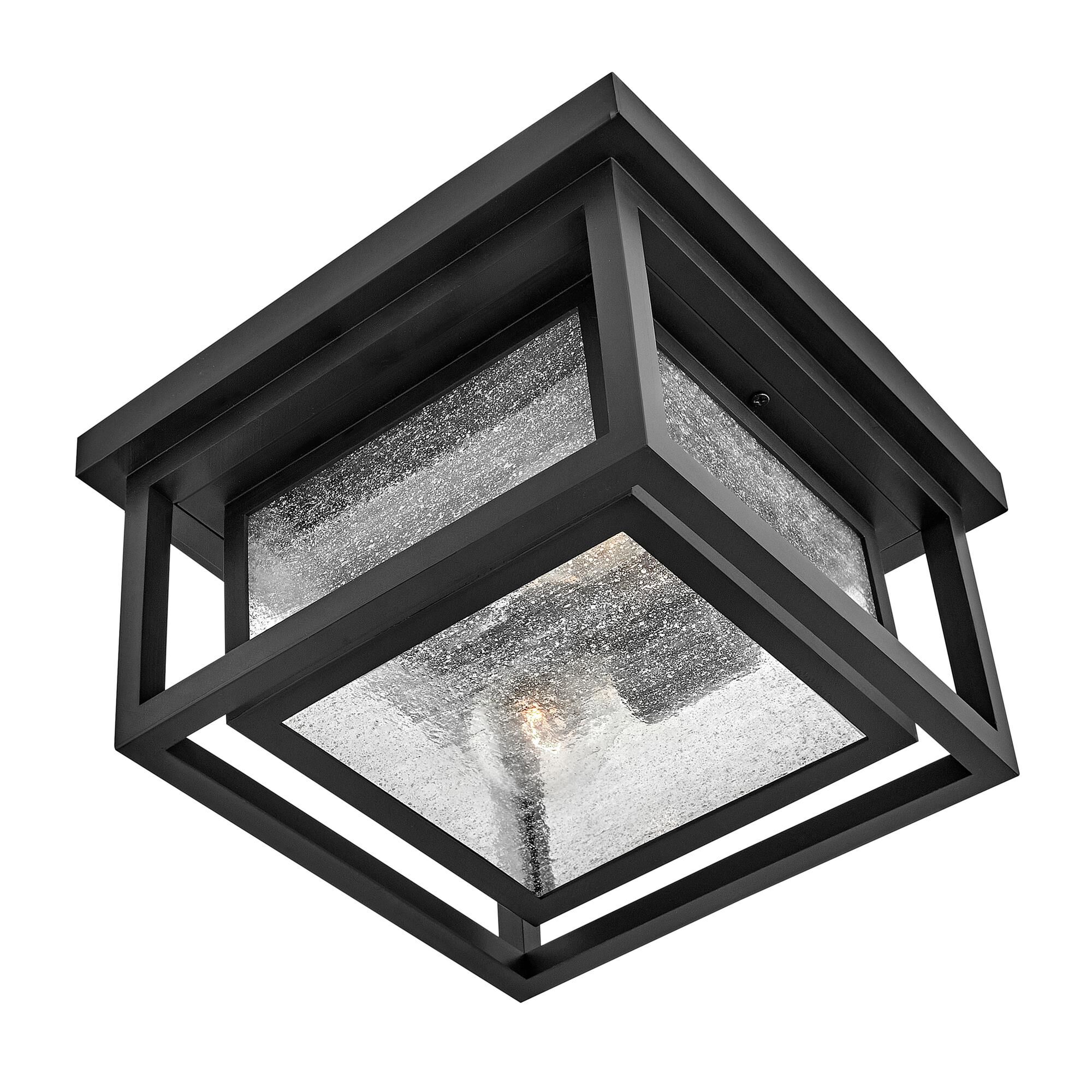 Shown in Black finish and Clear Seedy glass