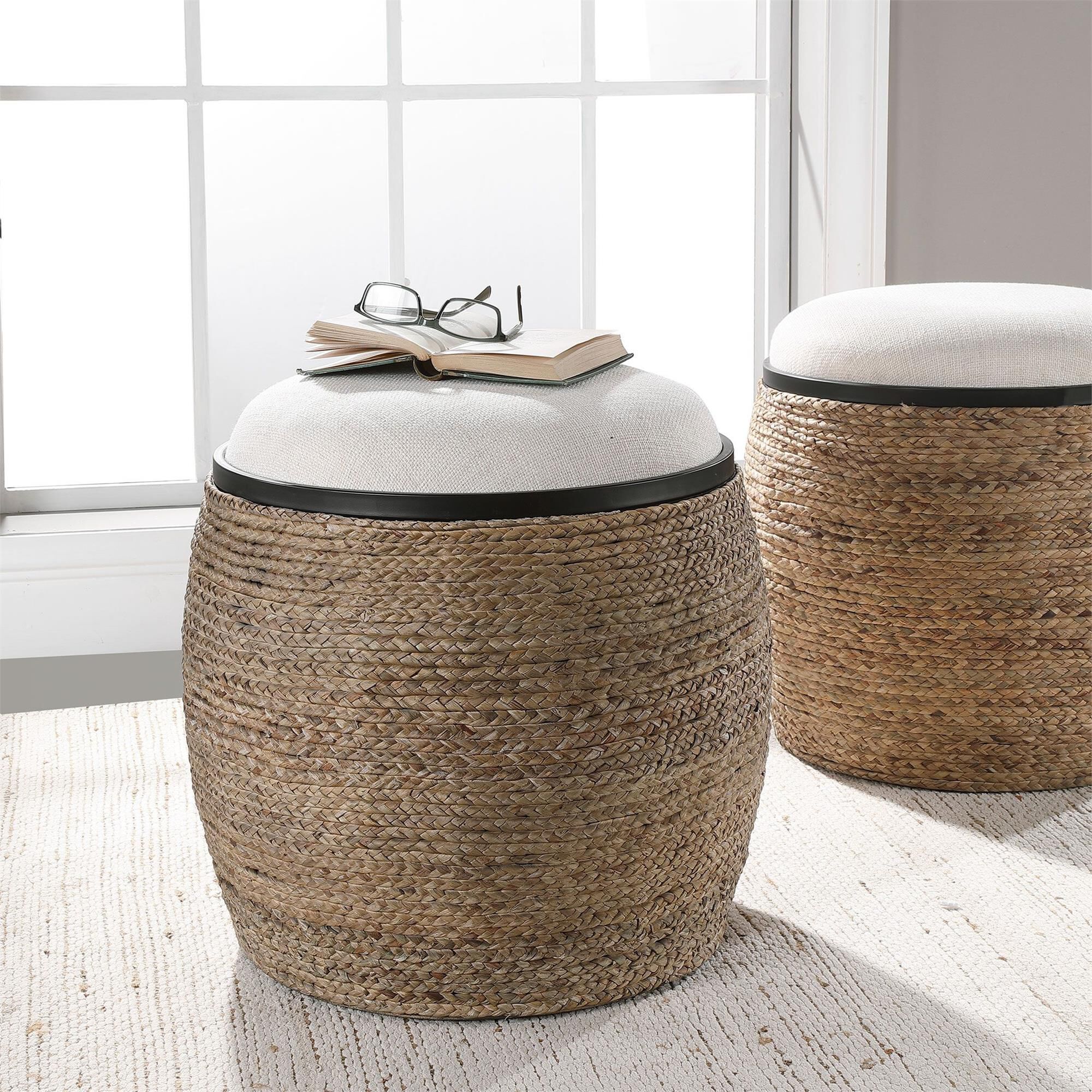 Shown in A Unique Blend Of Casual And Coastal Styles, This Accent Stool Is A Versatile Piece That Can Be Used finish