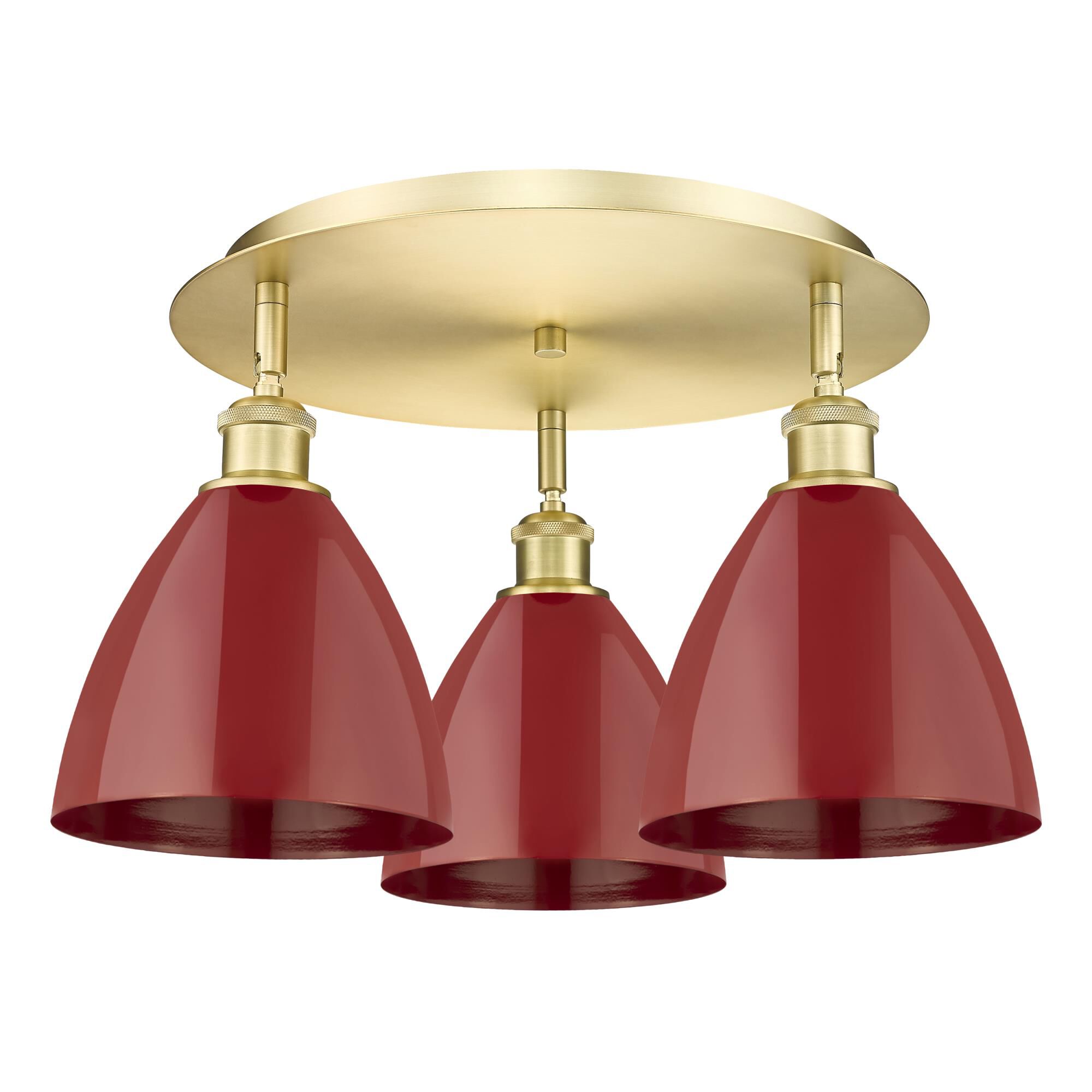 Shown in Satin Gold finish and Red shade