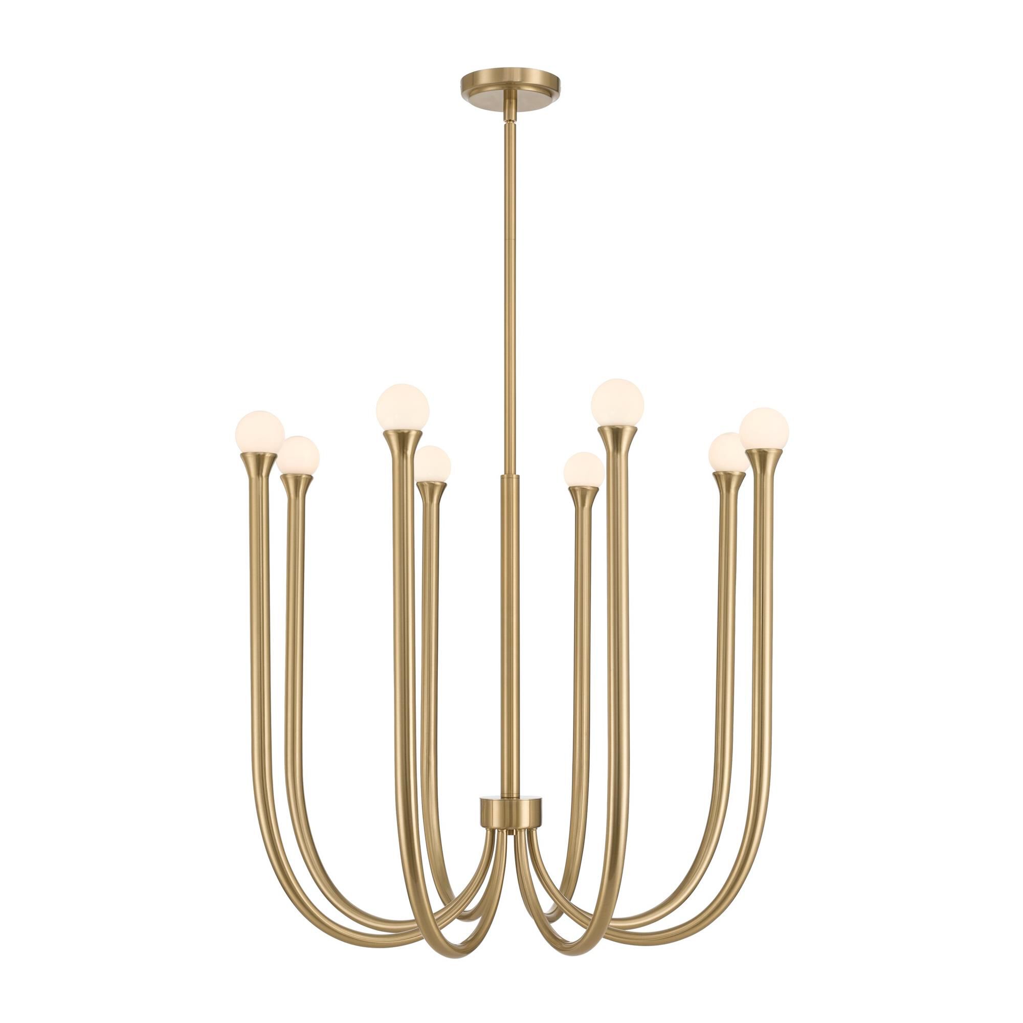 Shown in Brass finish and Opal glass
