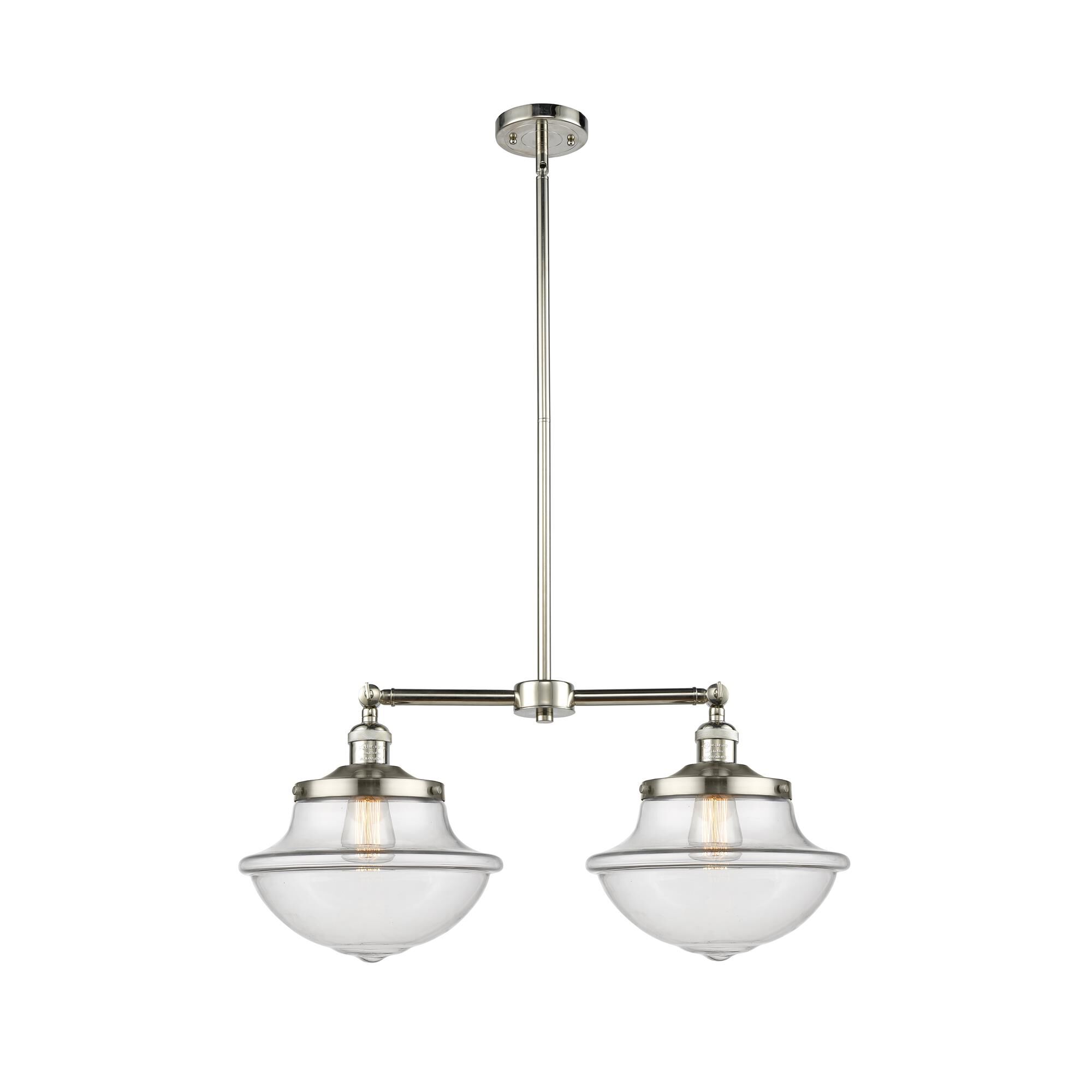 Shown in Polished Nickel finish and Clear glass