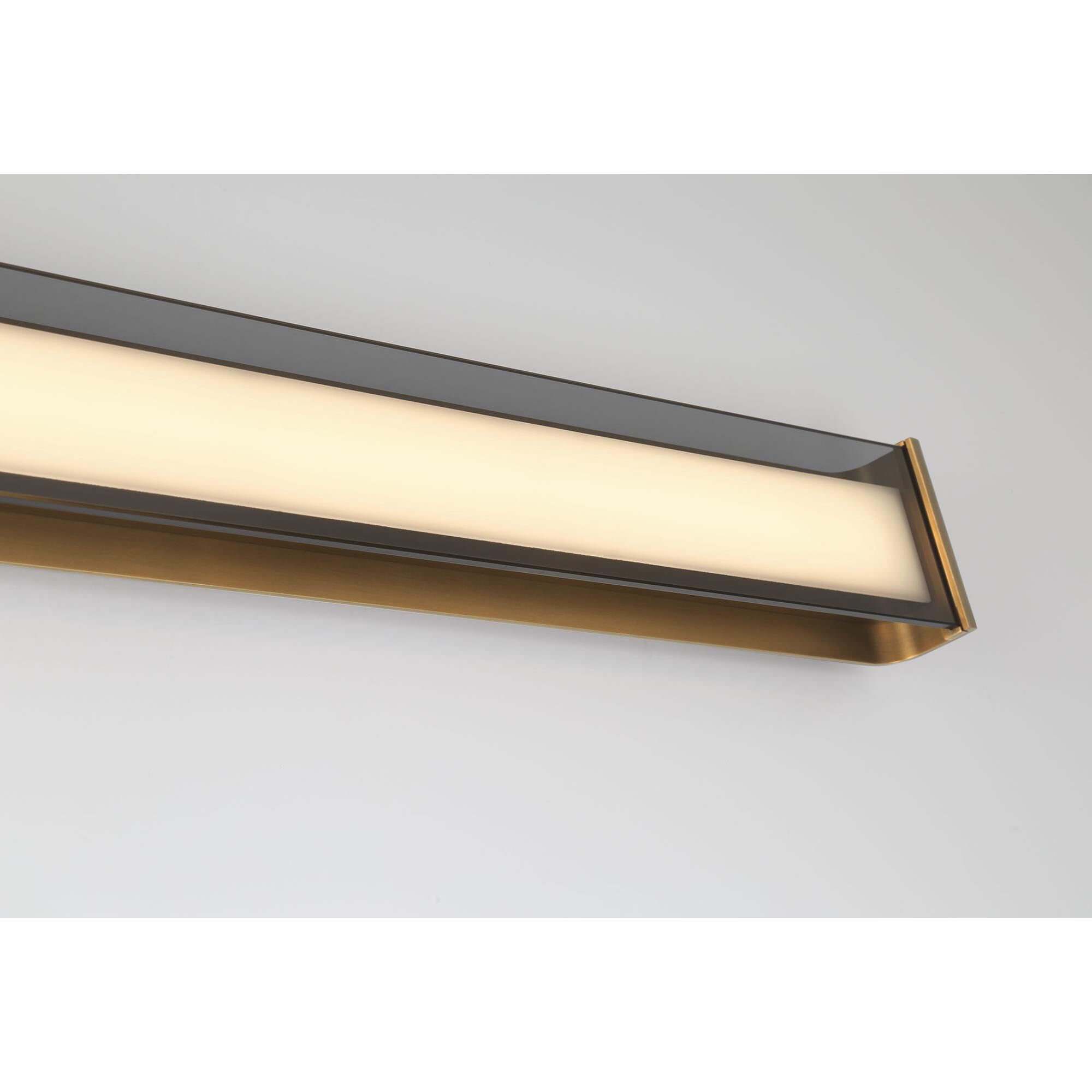 Shown in Antique Brass finish and Smoked glass