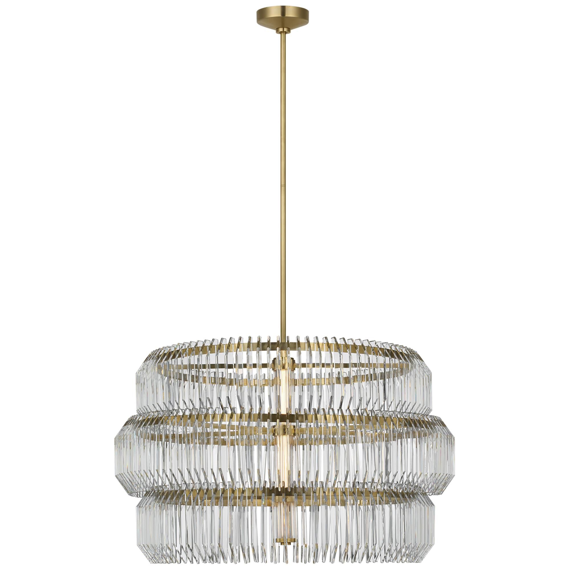 Shown in Natural Brass finish and Clear crystal