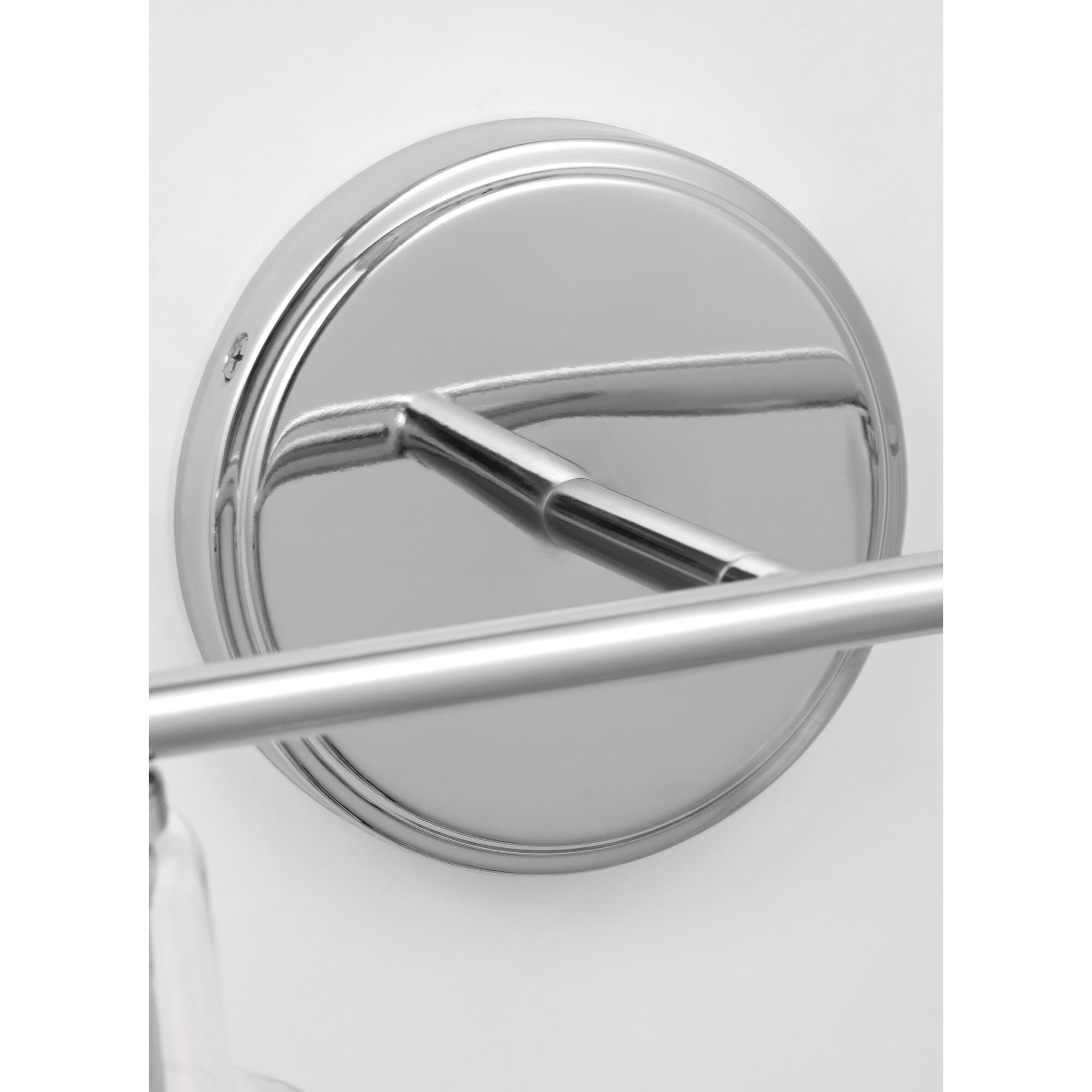 Shown in Chrome finish and Clear glass