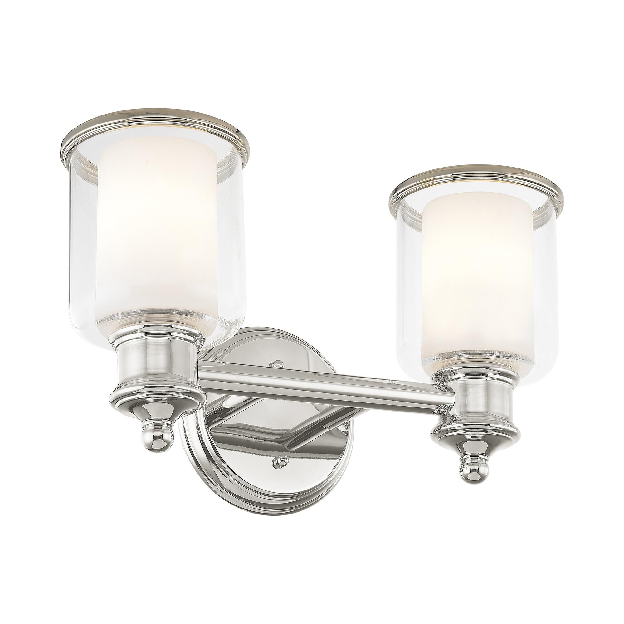 Shown in Polished Nickel finish and Hand Crafted Clear glass