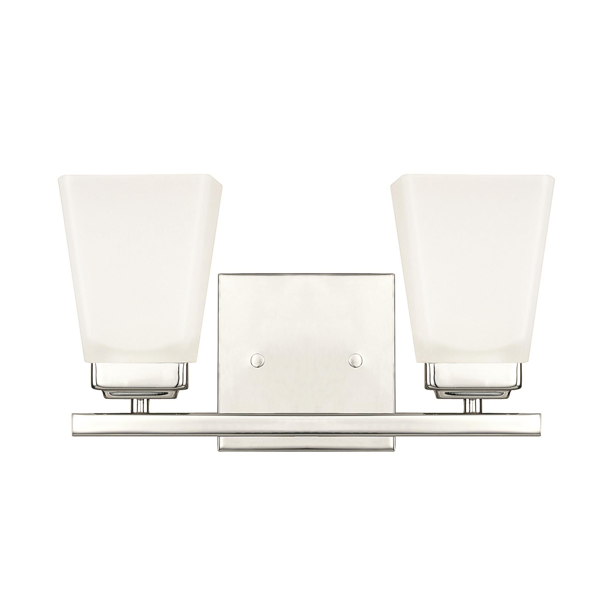 Shown in Polished Nickel finish and Soft White glass