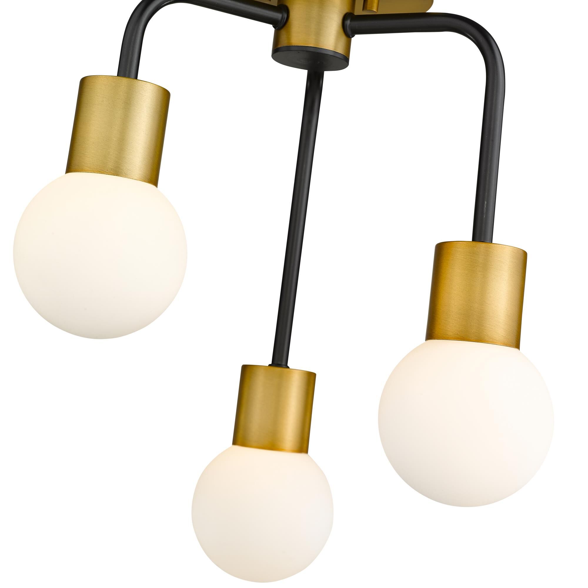 Shown in Matte Black + Foundry Brass finish and Glass shade