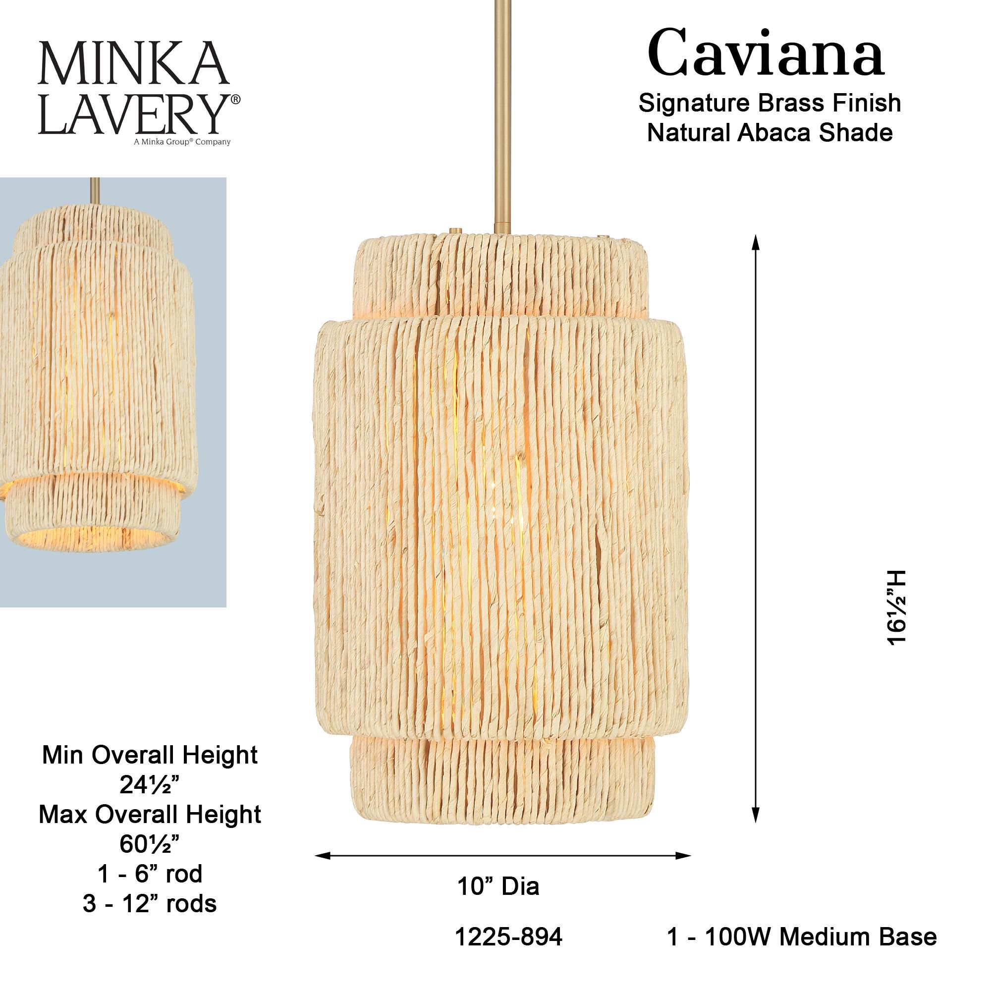 Shown in Signature Brass finish and Natural Abaca shade