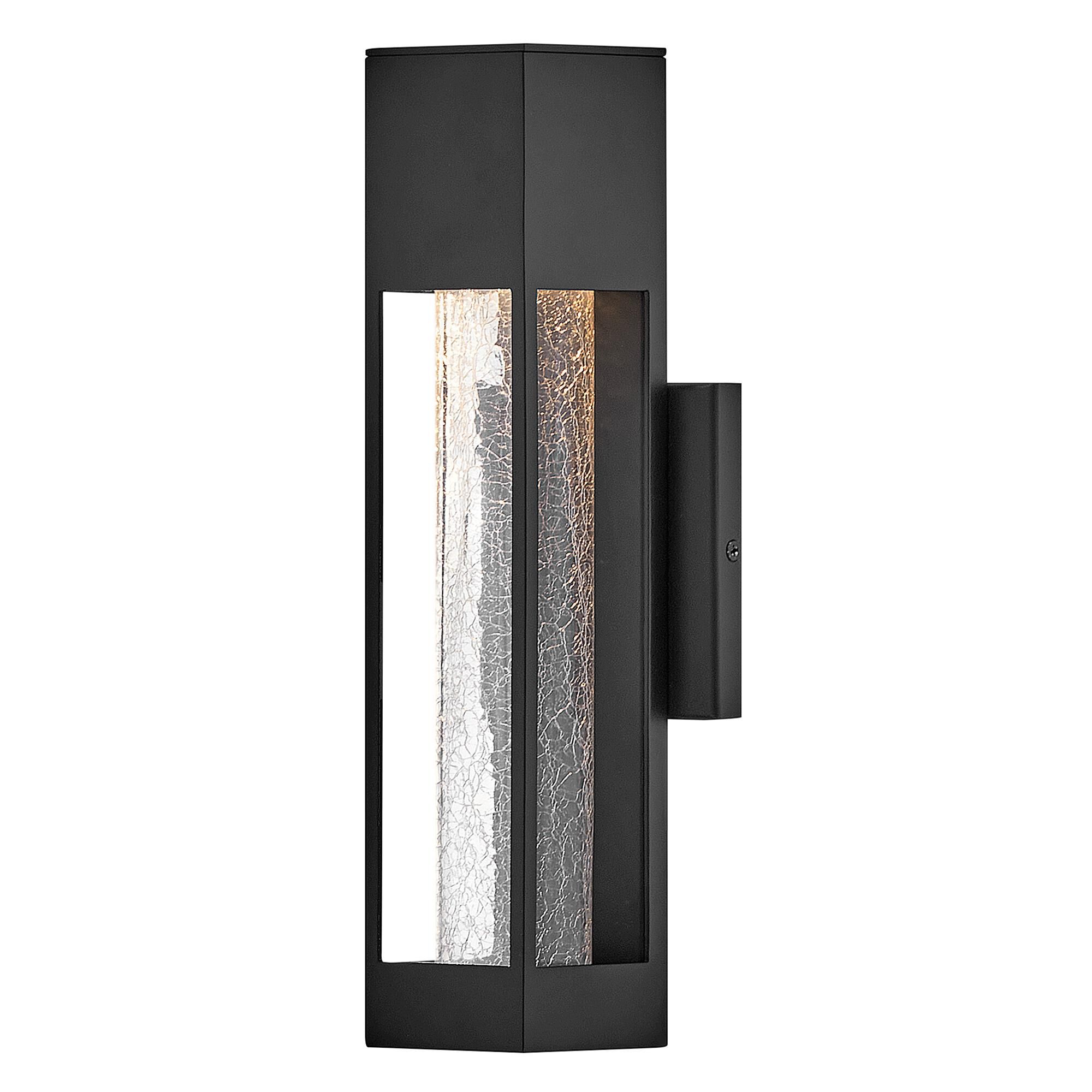 Shown in Black finish and Crackle glass