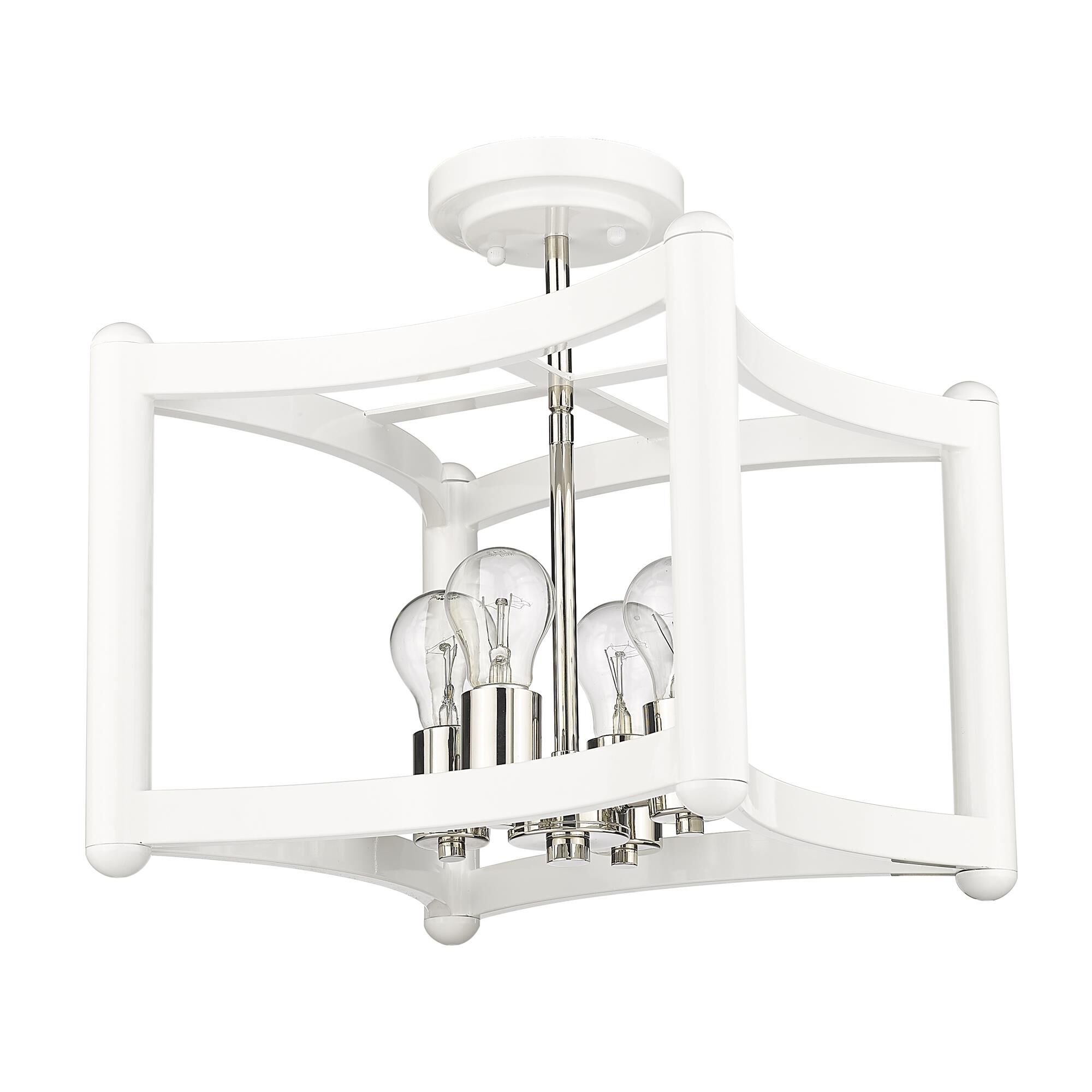 Shown in White With Polished Nickel Cluster finish