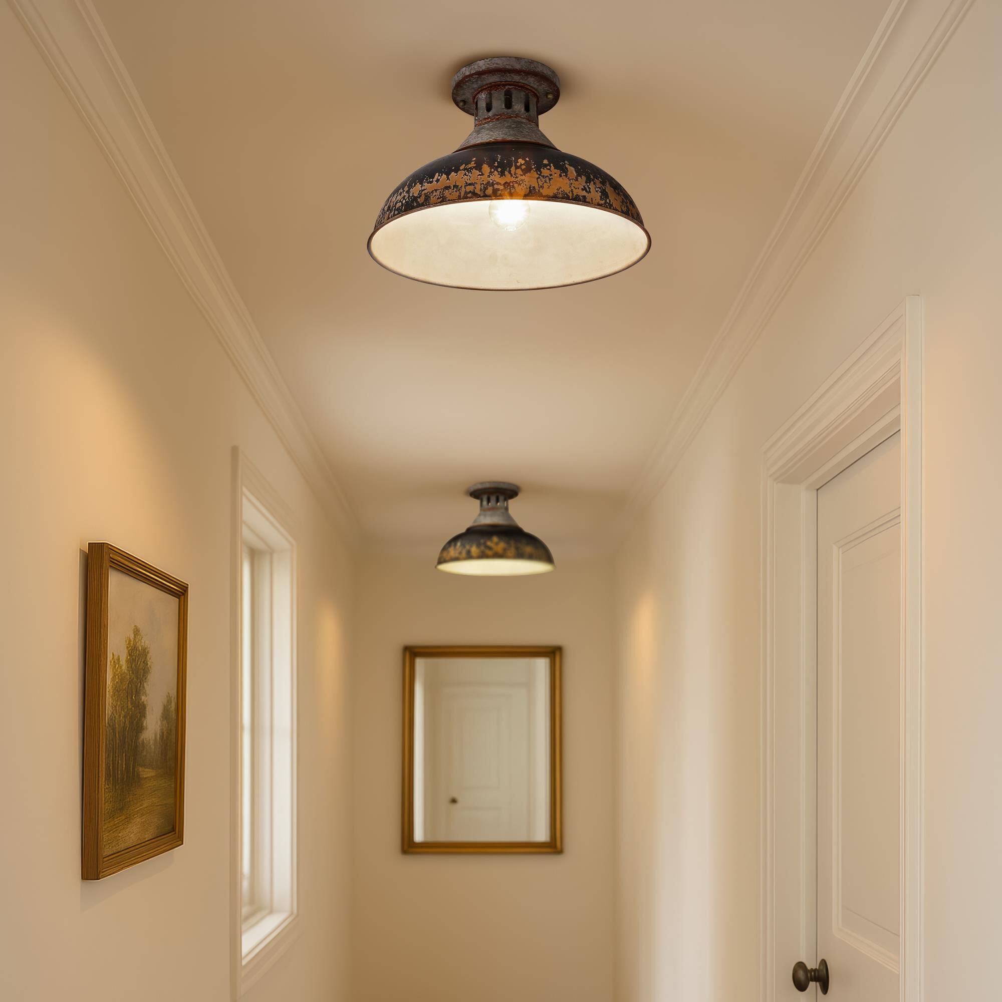 Kinsley 14 Inch 1 Light Semi Flush Mount by Golden Lighting