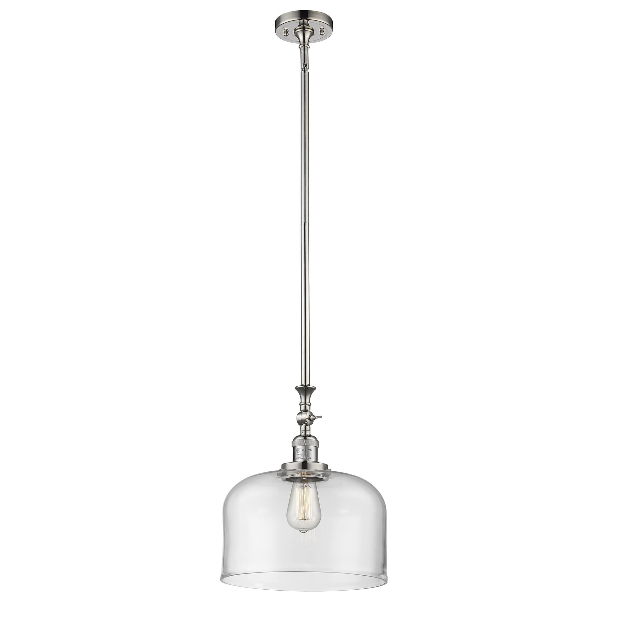 Shown in Polished Nickel finish and Clear glass