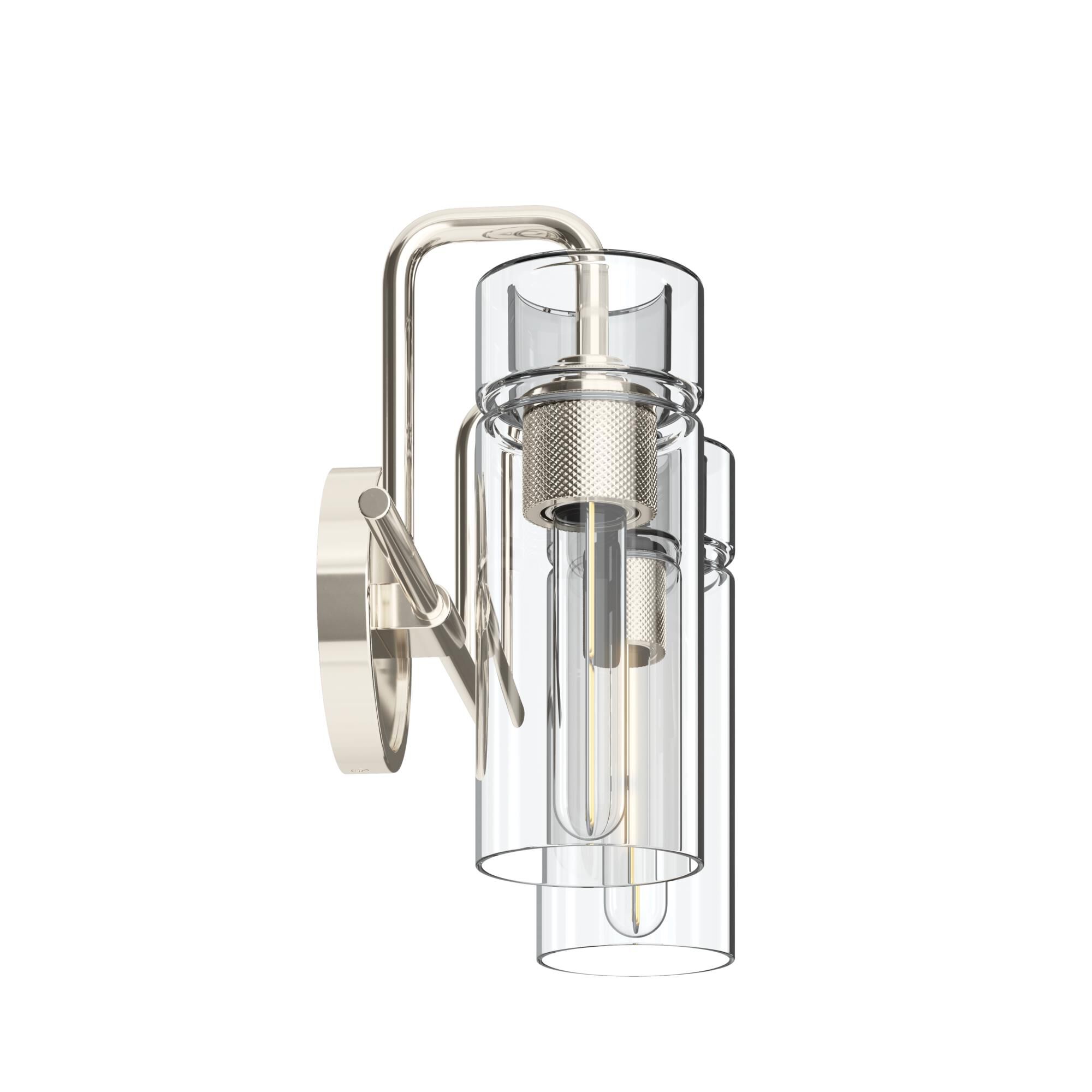 Shown in Polished Nickel finish and Clear glass