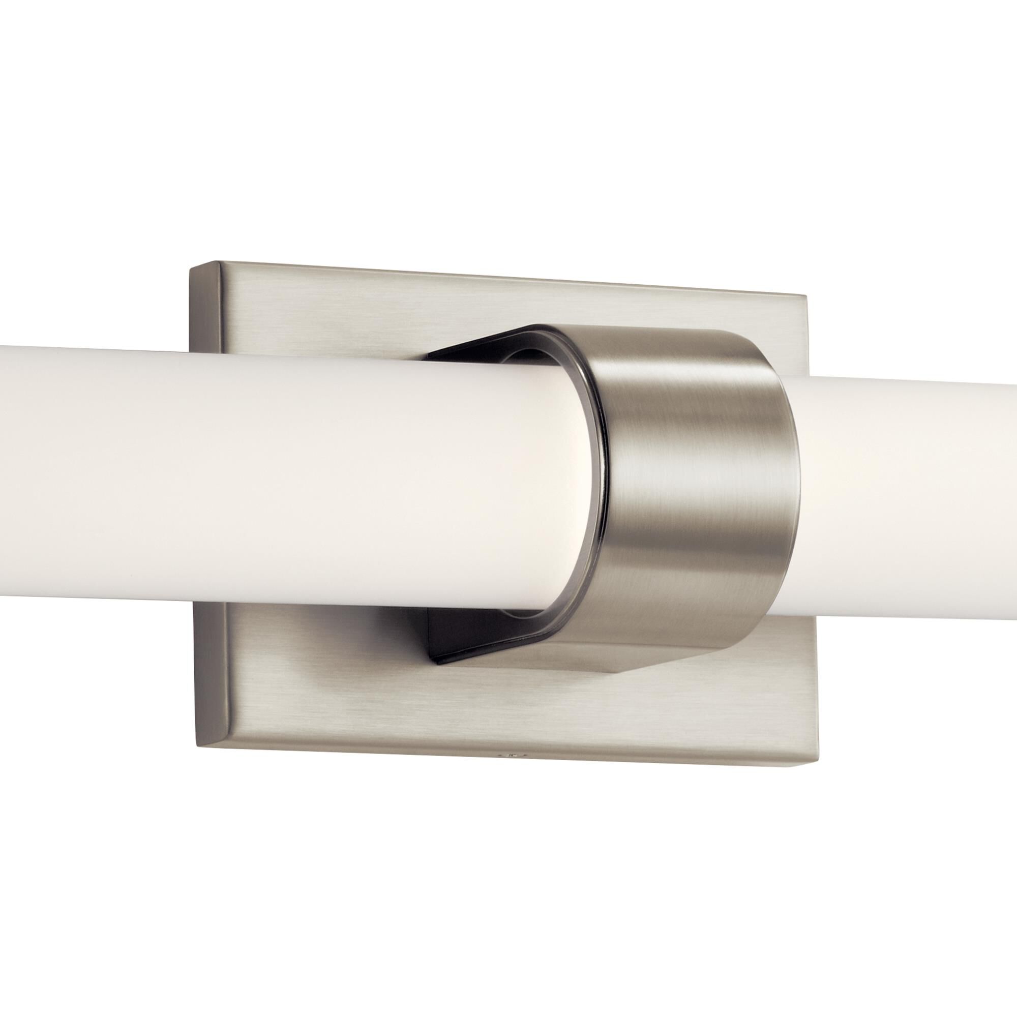 Shown in Brushed Nickel finish and Etched Opal shade