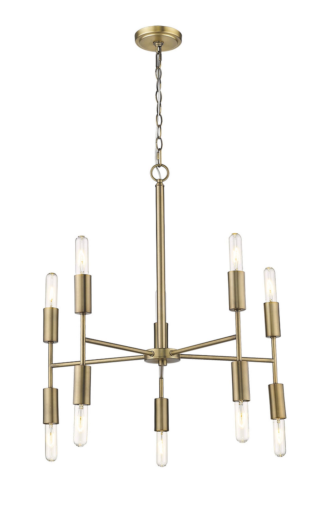 Shown in Aged Brass finish and -- glass and -- shade