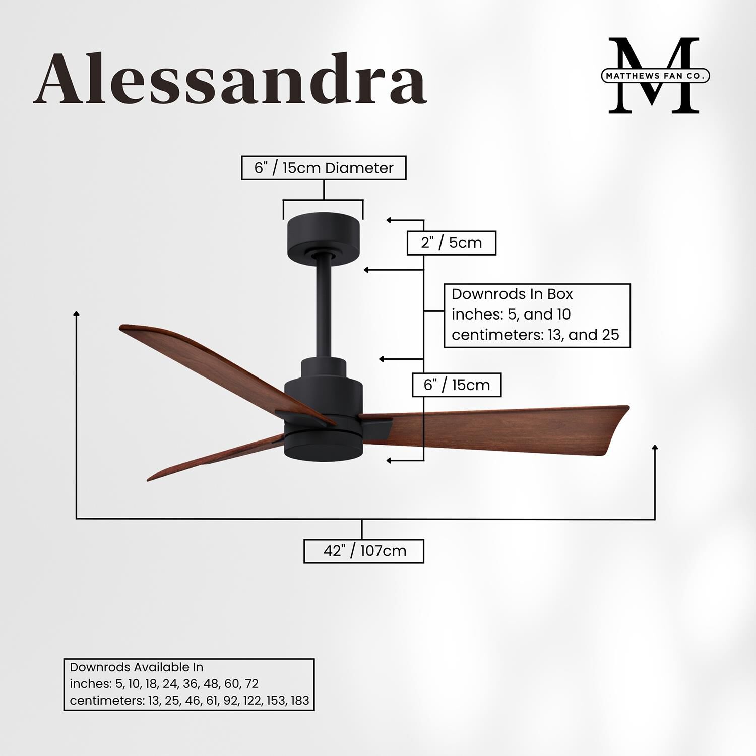 Alessandra 42 Inch Ceiling Fan by Matthews Fan Company