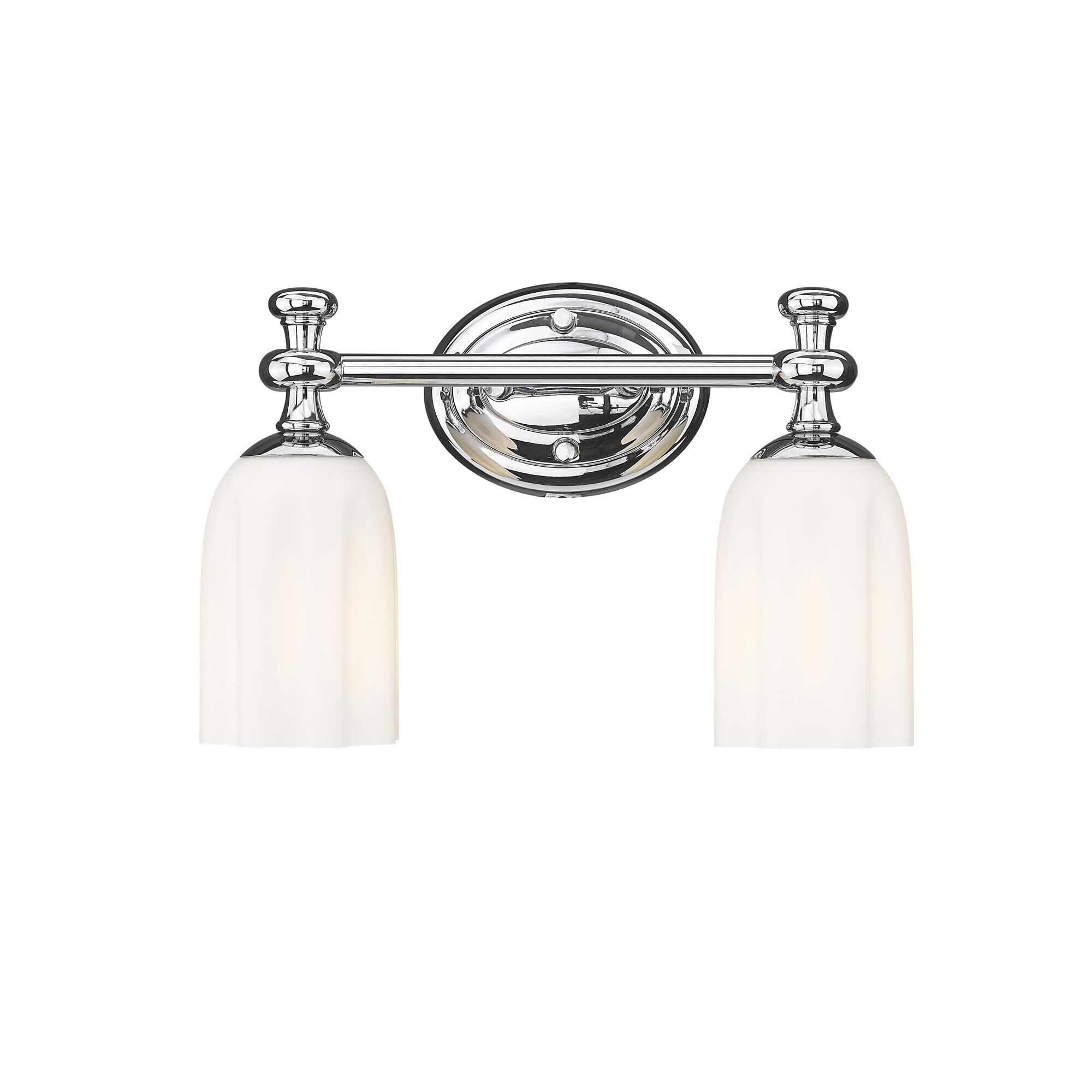 Shown in Chrome finish and Opal Etched glass and Opal Etched shade