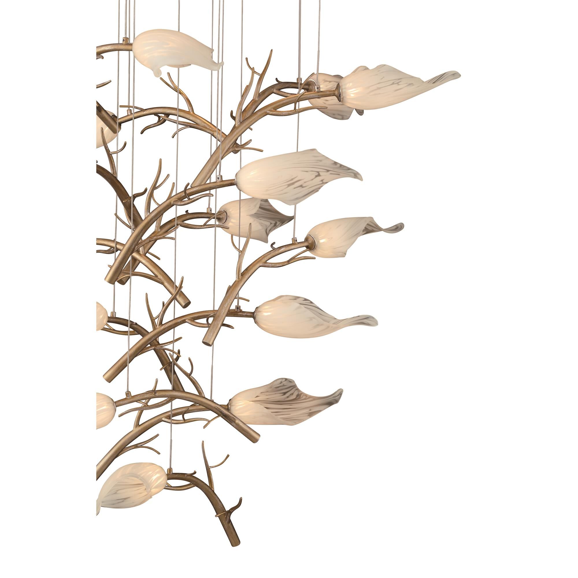 Shown in Gold finish and White  glass