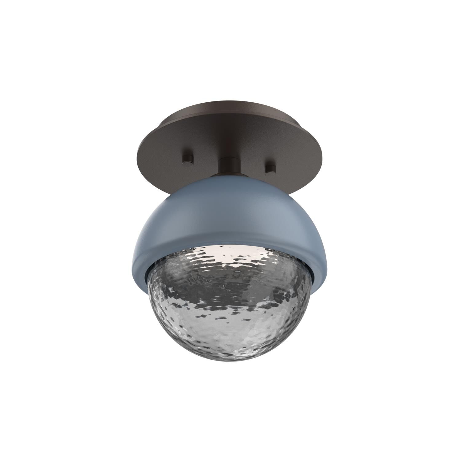 Shown in Flat Bronze finish and Smoke glass and Poppy Blue accent