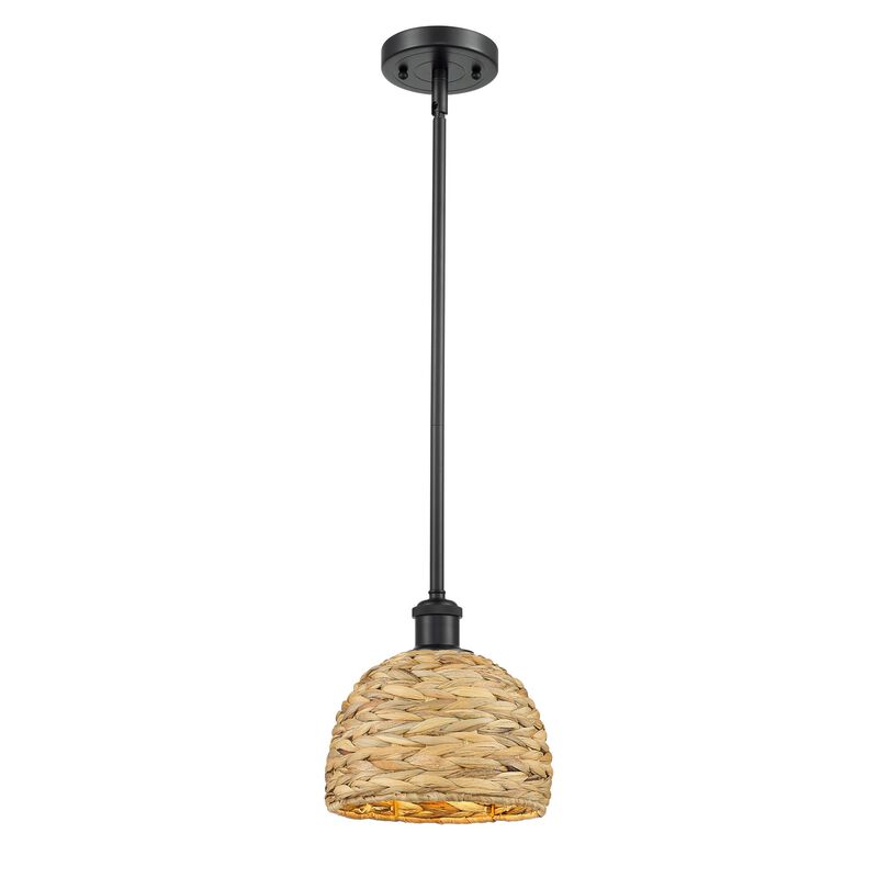 Bruno Marashlian Woven Rattan 8 Inch Mini Pendant by Innovations Lighting