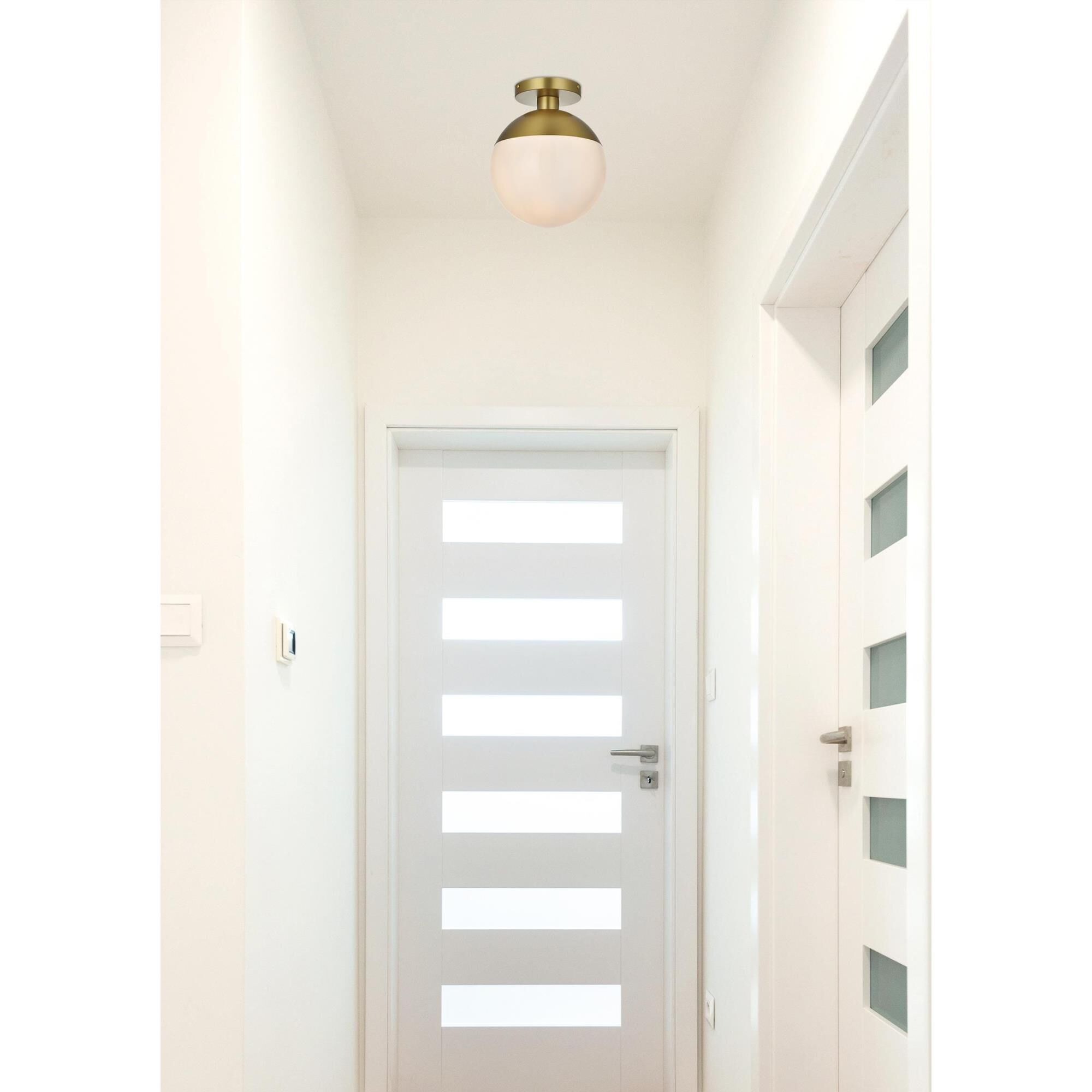 Shown in Satin Gold And Frosted White finish