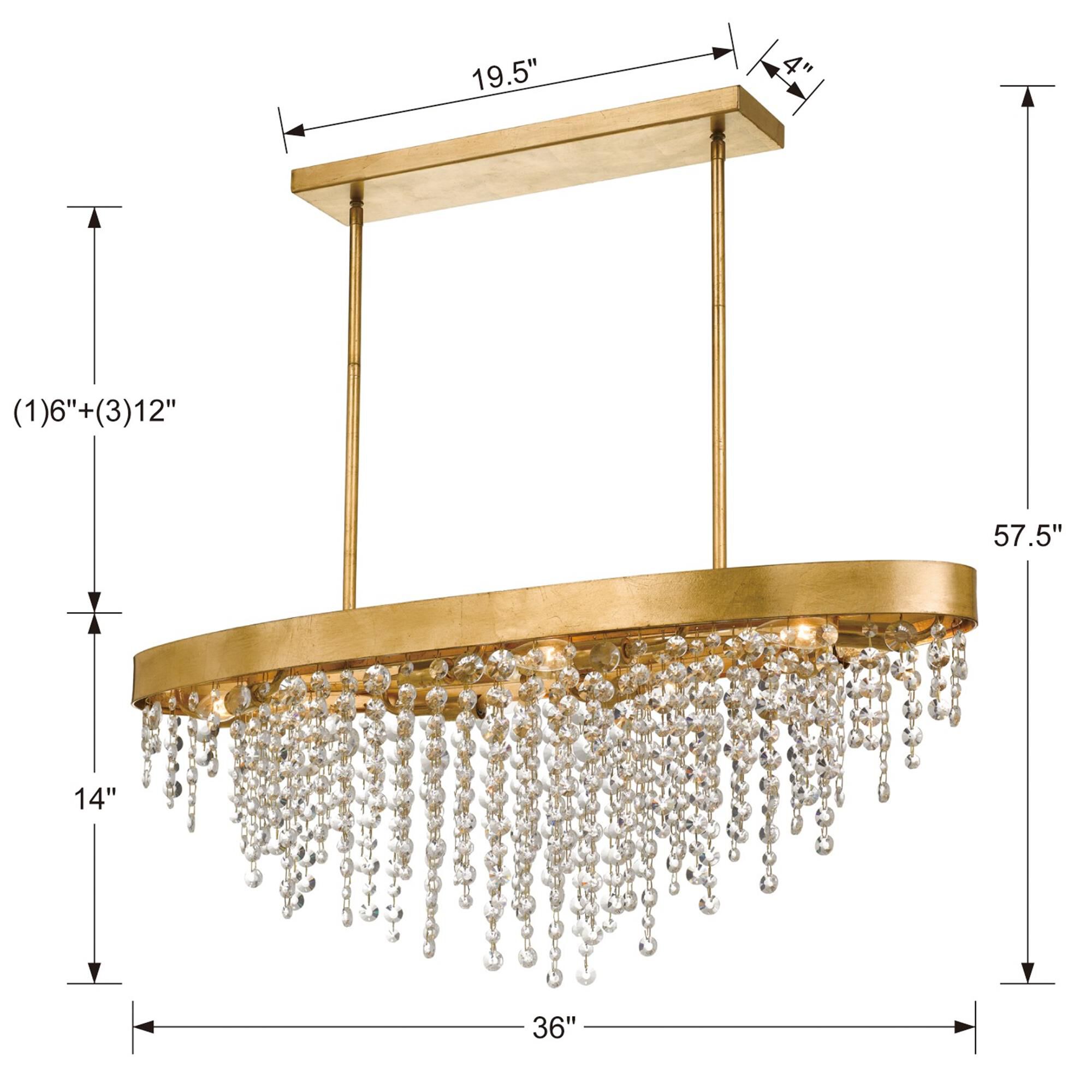 Shown in Antique Gold finish and Hand Cut Crystal crystal