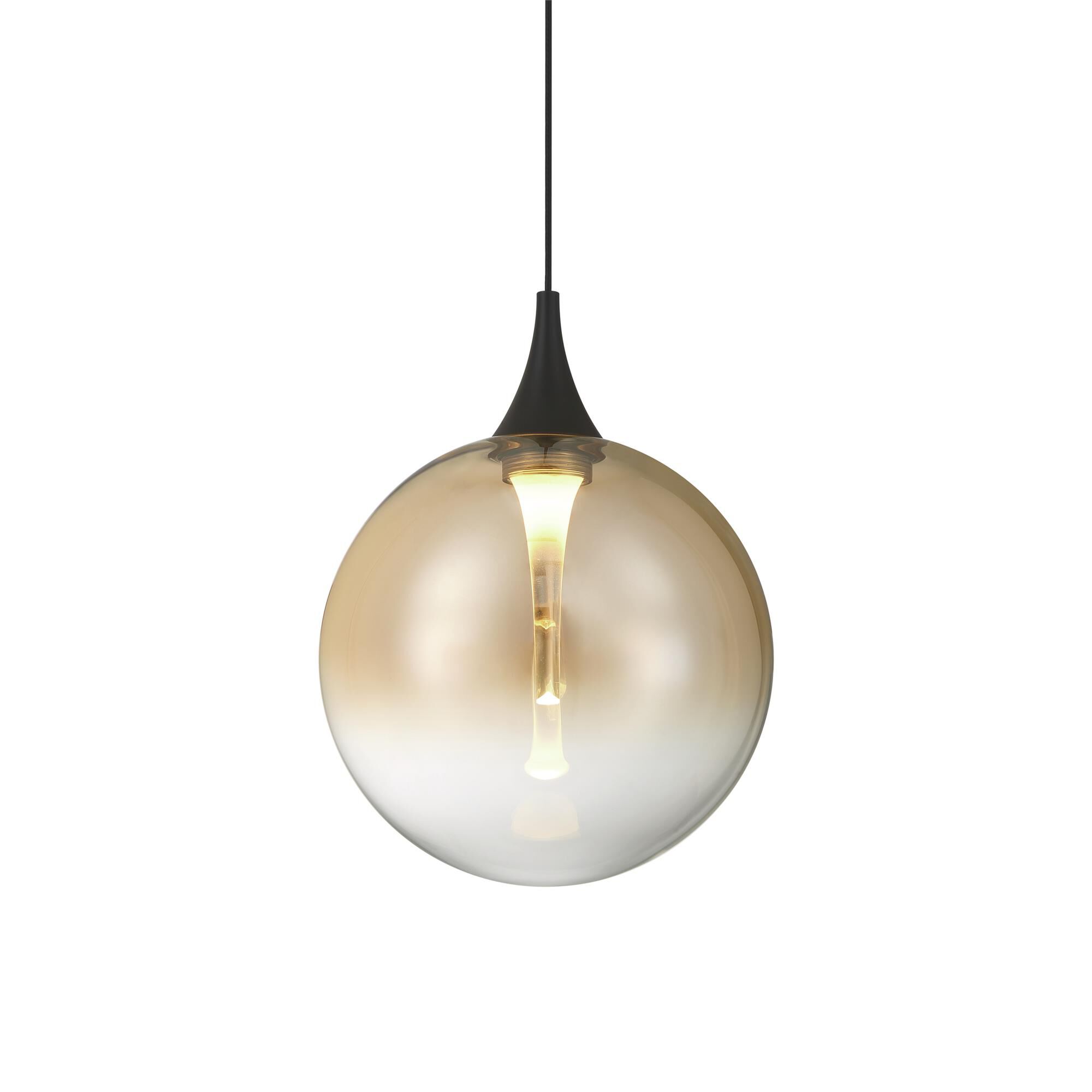 Shown in Matte Black finish and Amber glass